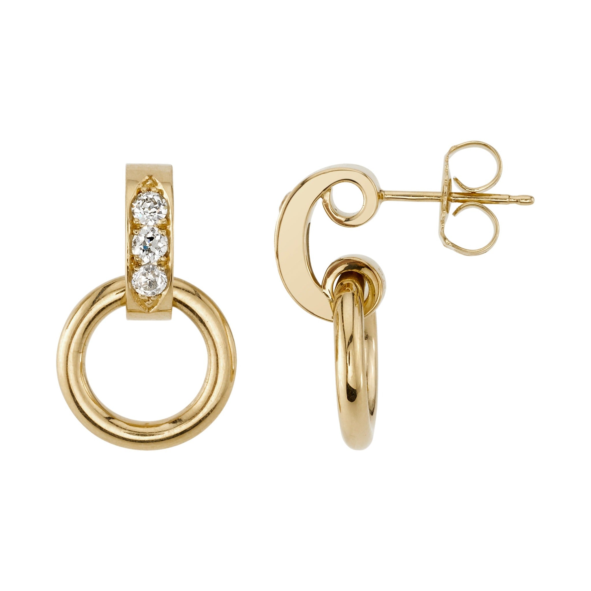 Single Stone Astrid Hoop Earrings - Elegant Minimalist Dainty Gold Hoops for Women - Perfect for Everyday Wear, Date Night & Special Occasions
