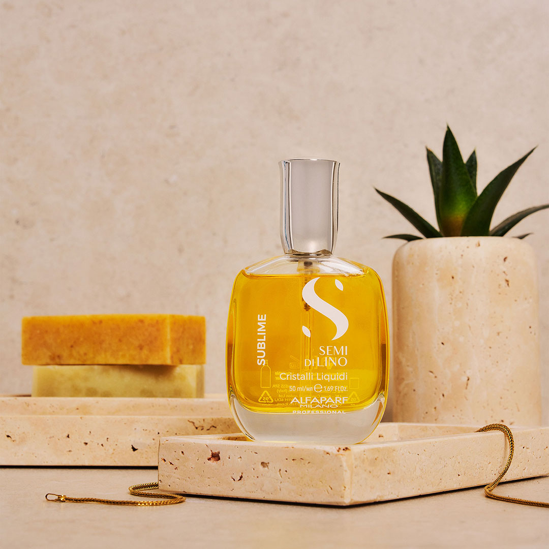 Alfaparf Milano Semi Di Lino Sublime Liquid Crystals Hair Treatment 50ml - Hydrating & Shine Enhancing for Dry & Damaged Hair - Perfect for Salon & Home Use