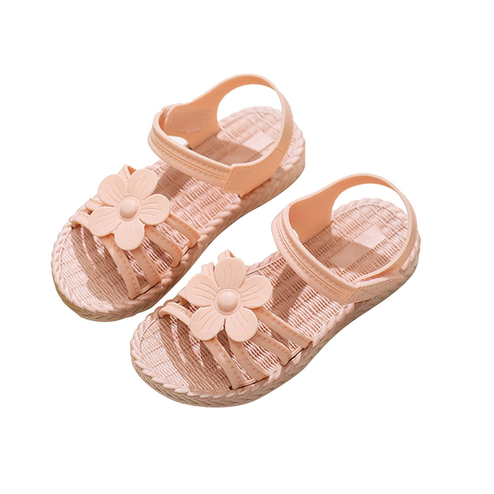 **Toddler Girls Soft Flower Flat Sandals - Cute Hollow Out Non-Slip Beach Shoes for Princess | Perfect for Summer, Playground & Vacation**