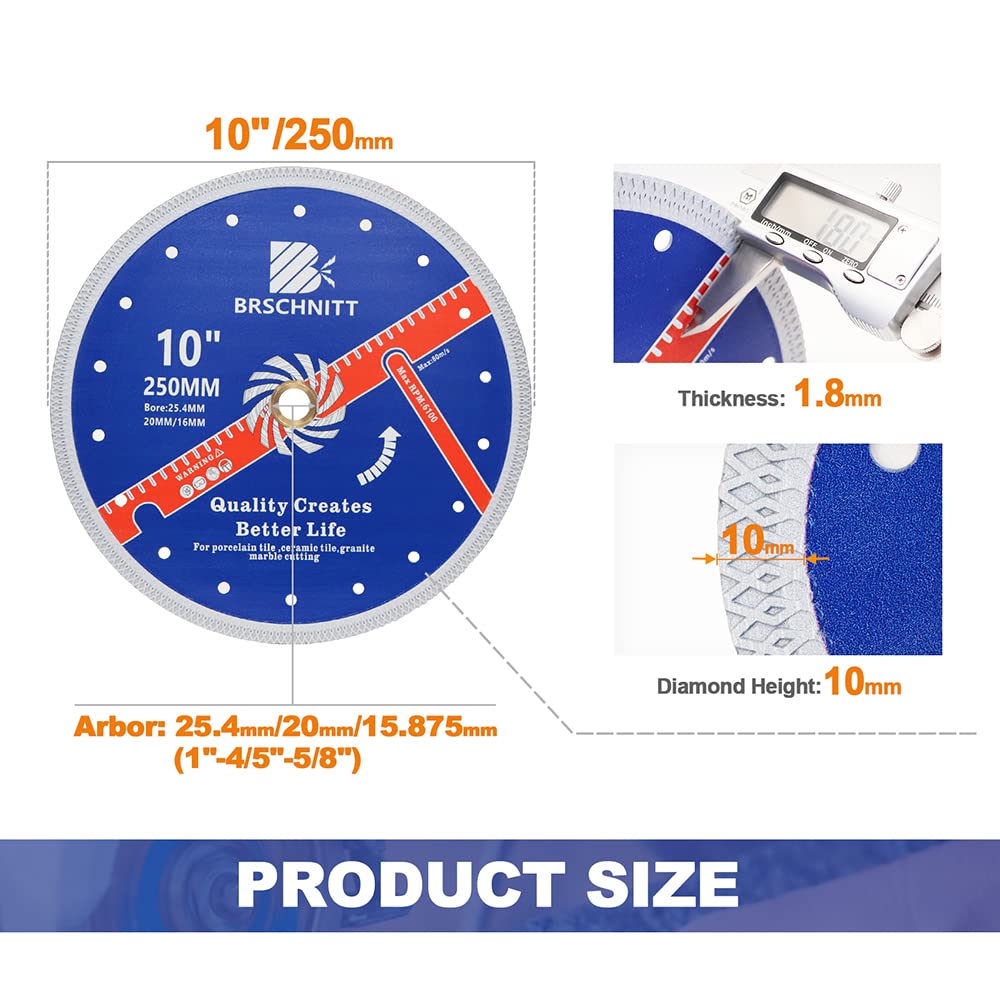 BRSCHNITT 10-Inch (250mm) Super Thin Diamond Porcelain Saw Blade - 1