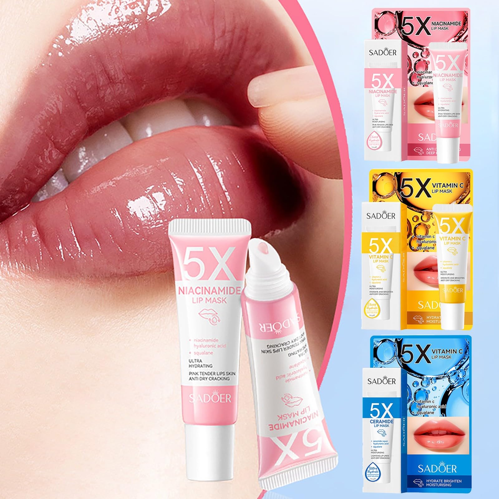 Tinted Lip Butter Balm - Hydrating & Soothing Lip Care with Nicotinamide for Instant Shine, Moisture & Plumping Effect (10ml) | Non-Greasy, Beige Lip Mask for Dry Lips - Perfect for Daily Use, Night Care & Makeup Looks