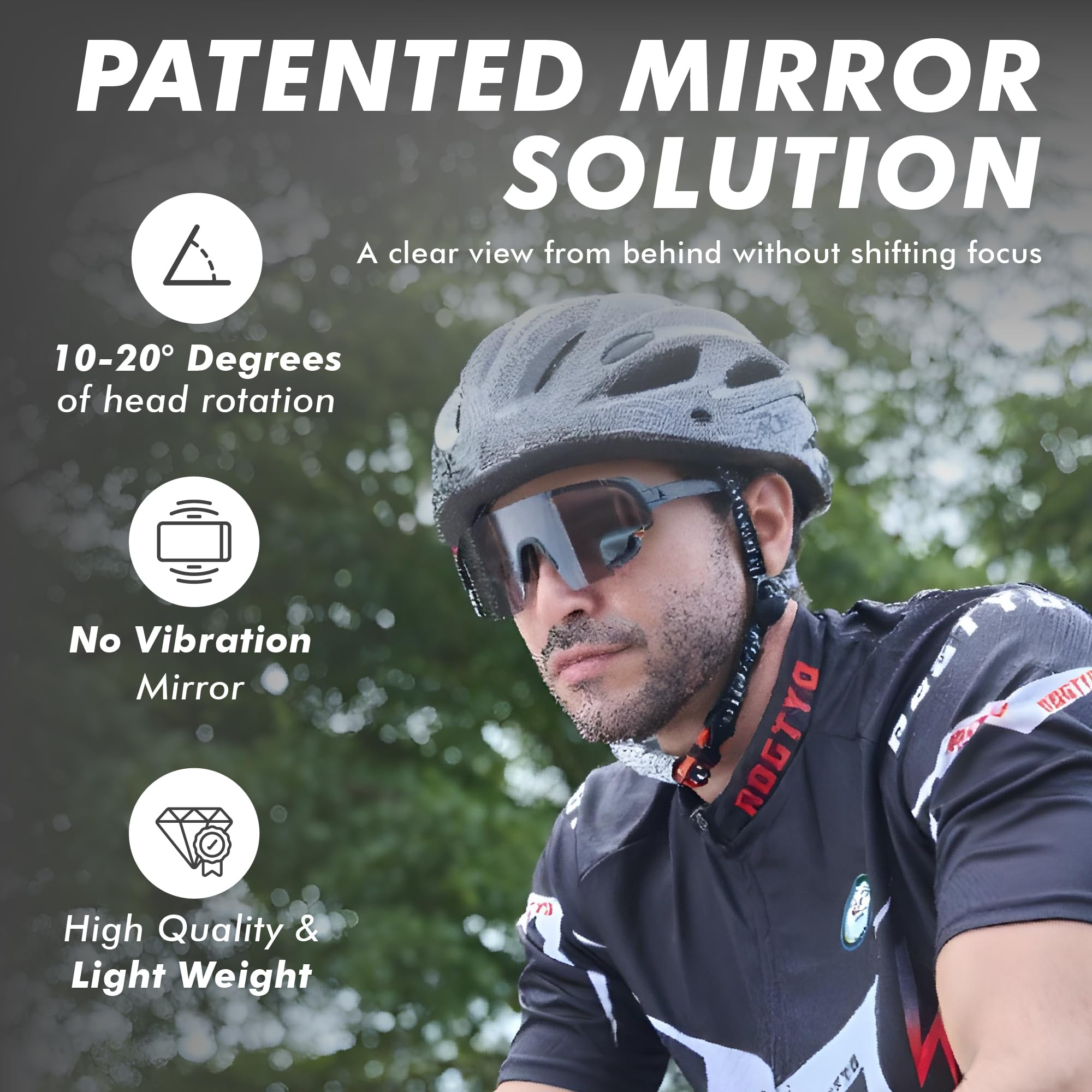 Cycling Glasses with Rear-view Mirror - UV400 Protection Sports Sunglasses for Men & Women - Lightweight Cycling Goggles for Road Biking & Mountain Cycling - Perfect for Outdoor Adventures & Commuting