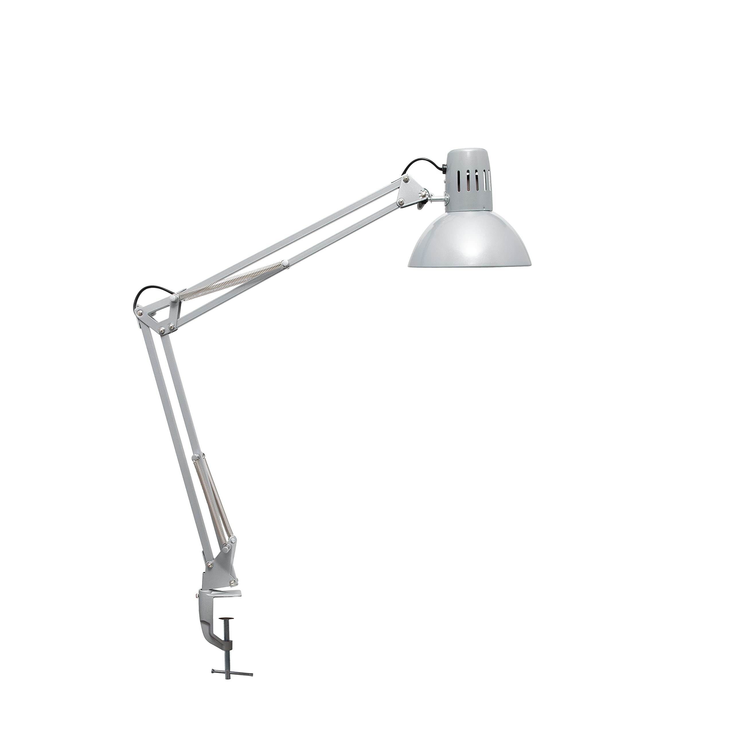 MAULstudy Adjustable Metal LED Desk Lamp - Flexible Clamp Light for Office, Study & Workshop | High Quality Eye-Protecting Task Lighting | Silver Modern Desk Lamp Without Bulb | Perfect for Reading, Writing & Detailed Work