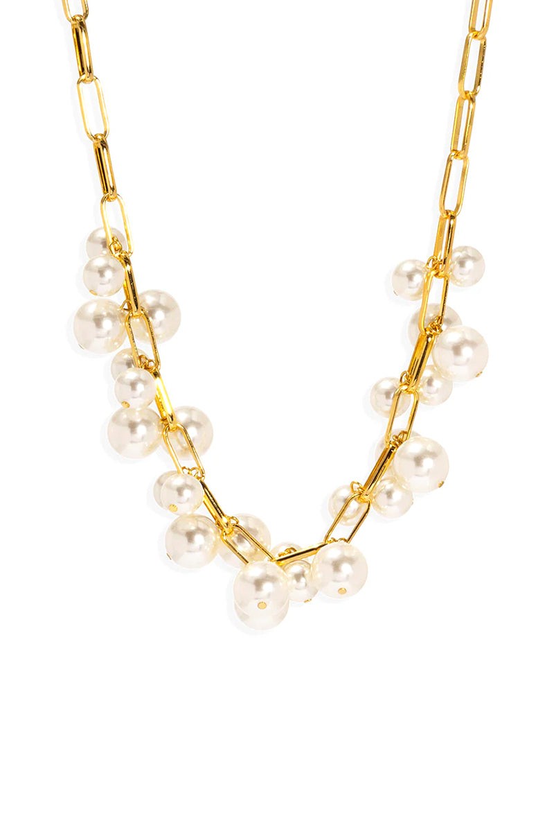 Elegant Pearl Cluster Necklace for Women - Vintage Style Jewelry Gift for Brides, Party & Special Occasions