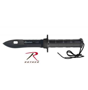 Rothco Adventurer Survival Knife - Tactical Fixed Blade with Sheath for Outdoor Camping, Hiking & Emergency Preparedness | Durable Black Finish