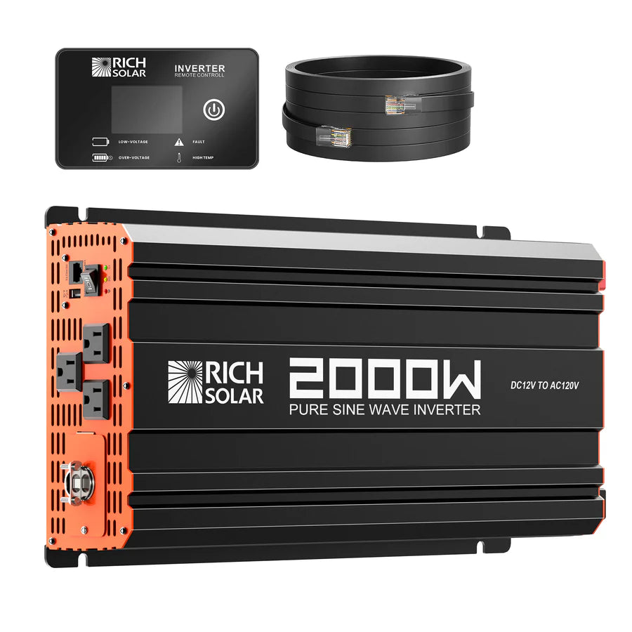 2000W 12V Pure Sine Wave Power Inverter - NOVA PURE 2K Industrial Grade 2000 Watt 12 Volt Inverter for RVs, Campers, Boats & Off-Grid Power - Perfect for Outdoor Adventures, Emergency Backup & Mobile Power Needs