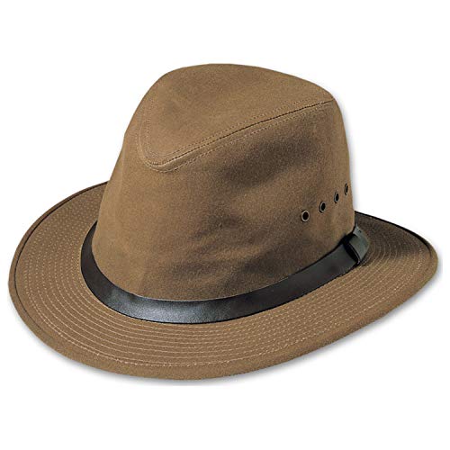 Filson Tin Packer Hat for Men & Women - Durable Waxed Canvas Outdoor Hat for Hiking, Camping & Fishing - Water-Resistant & Breathable Sun Protection