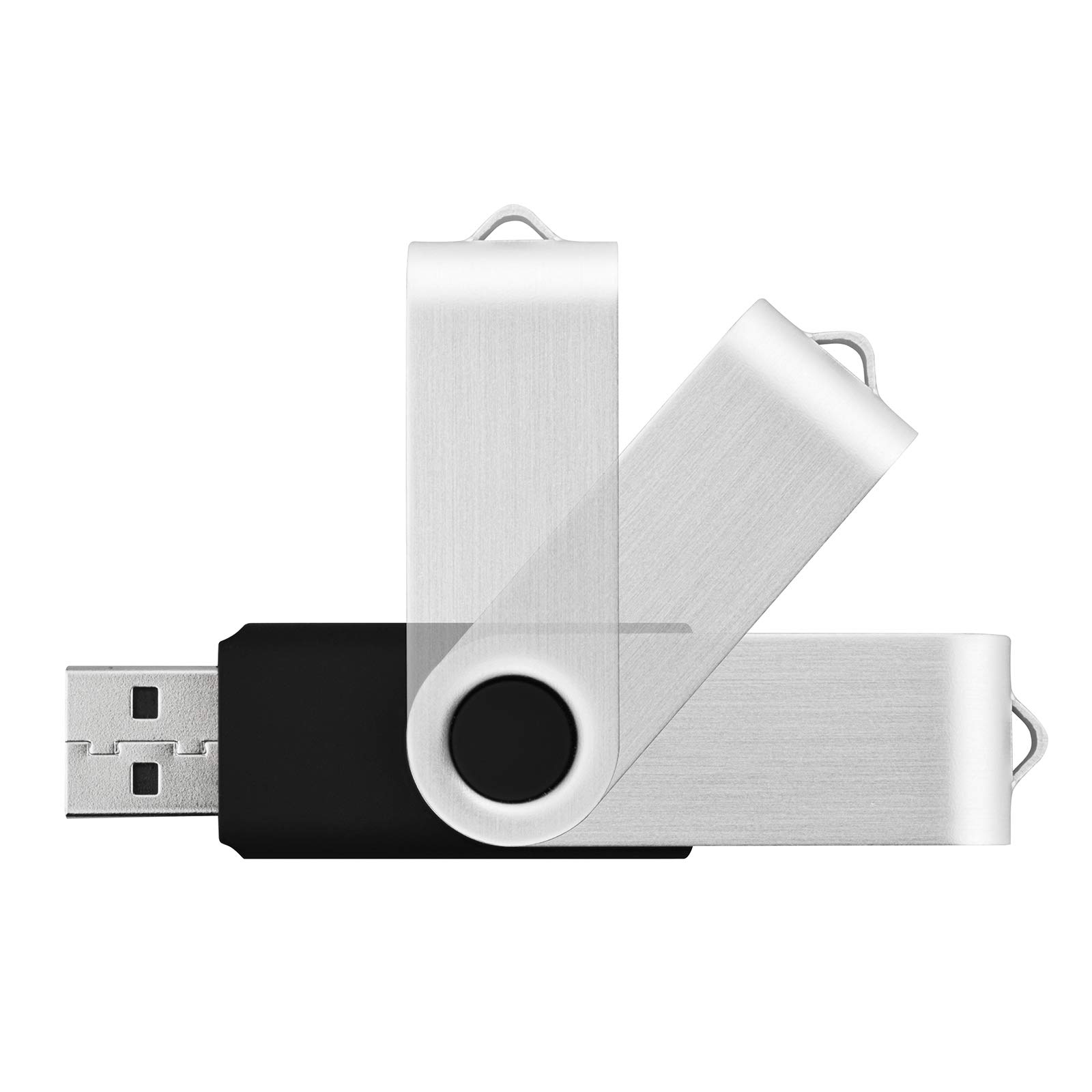 KOOTION 100 Pack 8GB USB 2.0 Flash Drive Bulk - Swivel Thumb Drive Memory Stick for Data Storage, File Transfer, School, Office, Business (Black, 100 Pcs No Logo) - Perfect for Bulk Orders, Promotions & Corporate Gifts