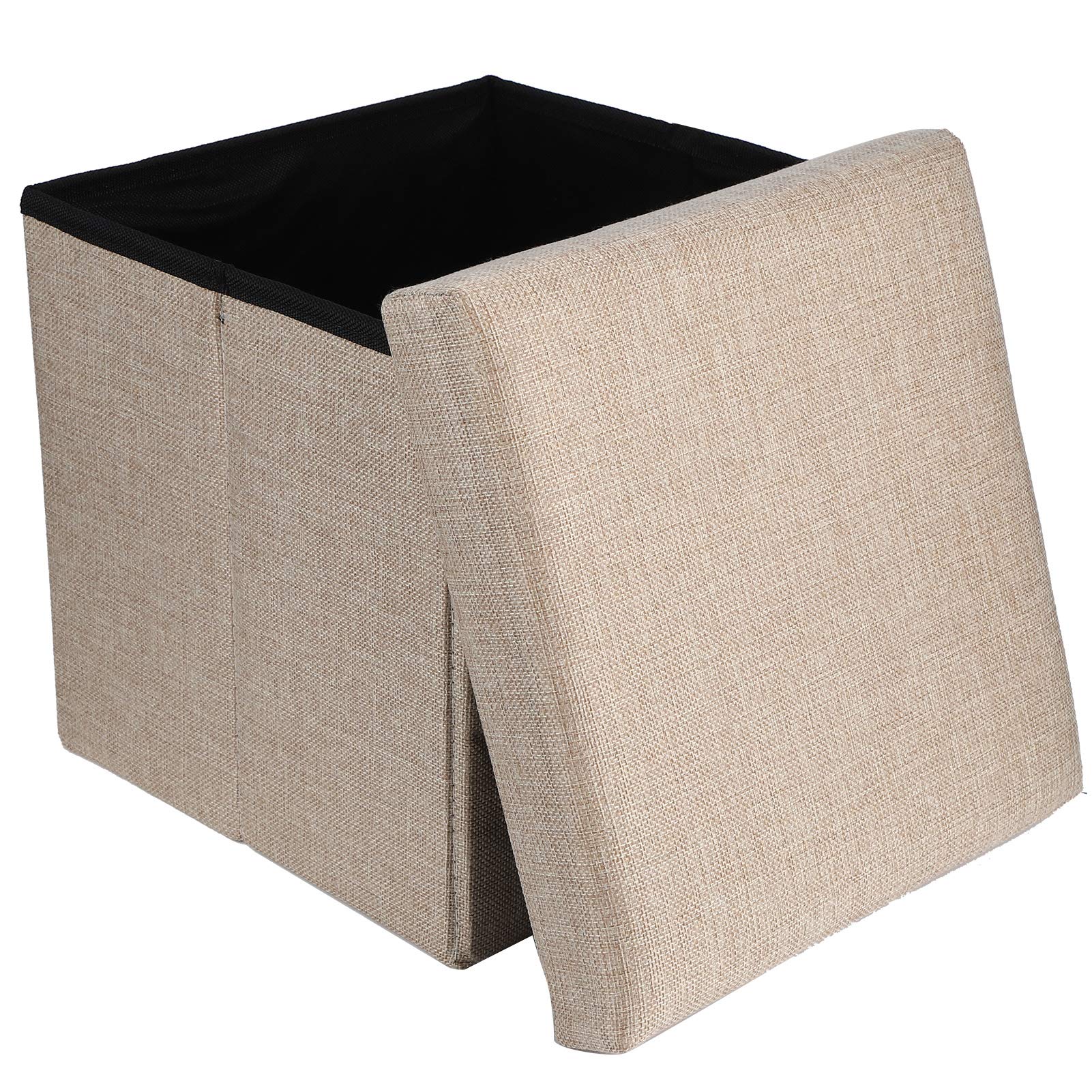 Multifunctional Foldable Storage Stool - Space Saving Footrest Ottoman with Storage Box for Living Room, Bedroom & Office - Perfect for Small Spaces, Home Organization & Extra Seating