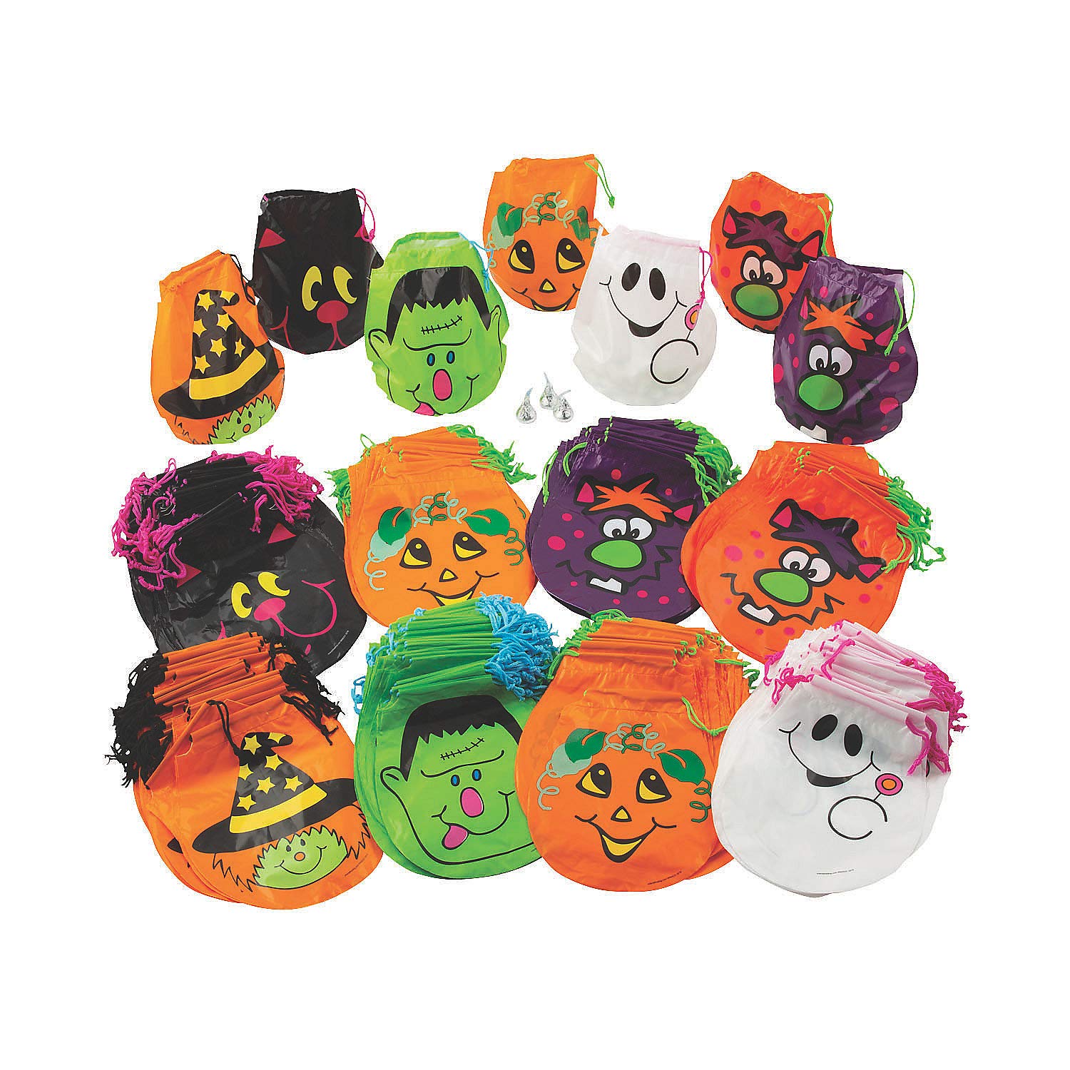 720 Pc. Halloween Drawstring Treat Bags Bulk Pack - Party Favors & Candy Bags for Trick or Treat, Classroom Rewards, and Halloween Party Supplies