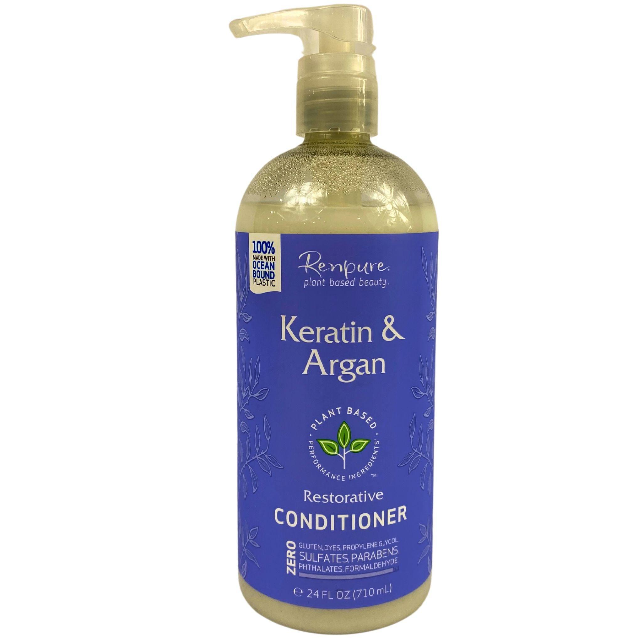 Renpure Plant Based Beauty Keratin & Argan Oil Restorative Conditioner 24oz (48 Pack) - Hydrating Hair Treatment for Dry, Damaged Hair - Perfect for Salons & Home Hair Care
