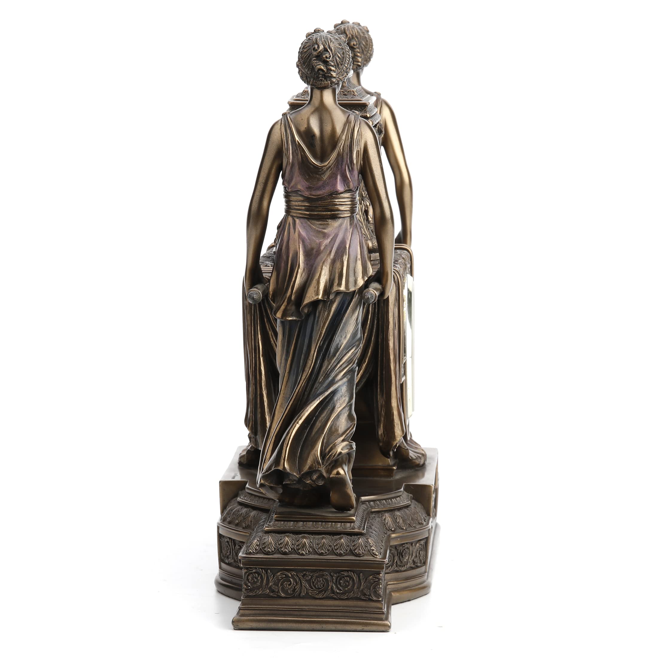 Unicorn Studio 12 Inch Tall Versailles Maidens Mantel Clock - Bronze Finish Resin Sculpture for Home Decor, Gift & Collectible | Perfect for Living Room, Office or Mantel Display