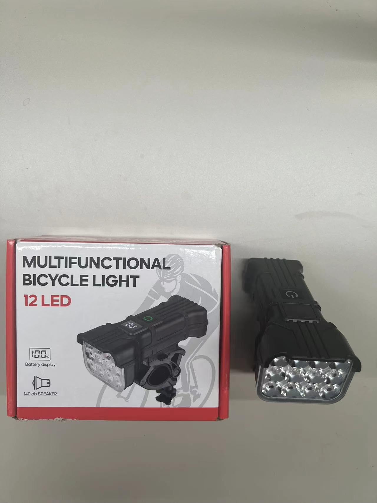 **9500 Lumen Rechargeable Bike Lights Set - Front & Rear Bicycle Lights with 5 Adjustable Modes, 12 LEDs for Night Riding & Cycling Safety**    *(Perfect for Night Commuting, Mountain Biking, and Urban Cycling - Stay Visible & Safe on Dark Roads!)*