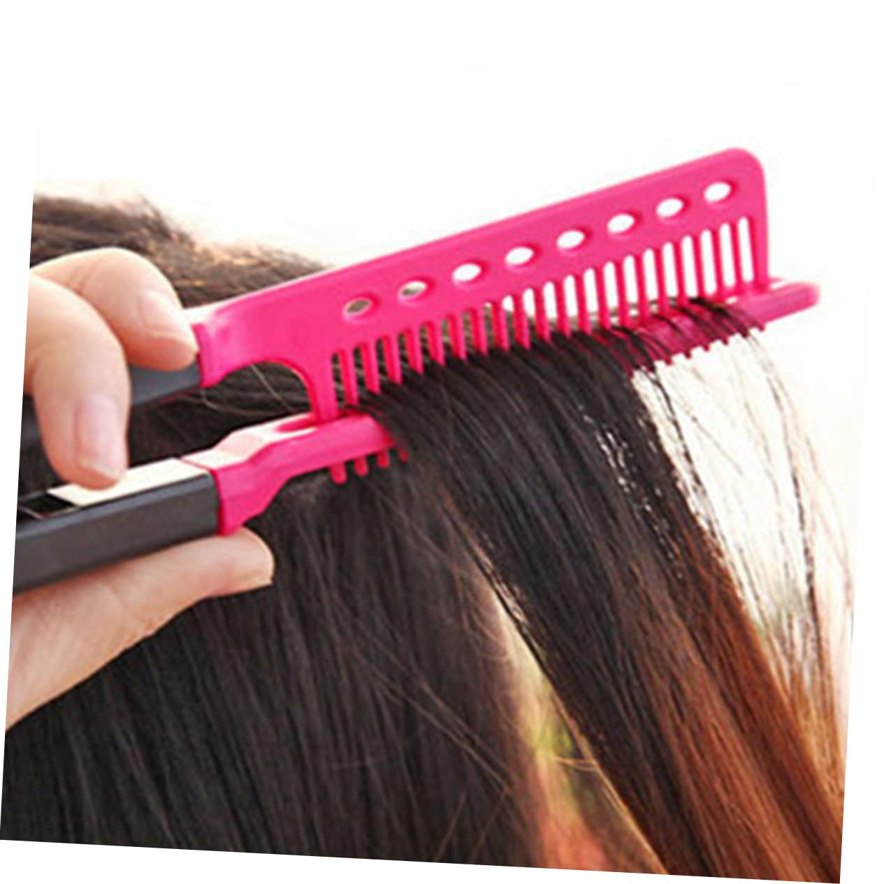 CAXUSD Hair Straightening Comb Set - 3 Pack V-Shape Hair Straightener Brush & Styling Tool for Smooth, Frizz-Free Hair | Perfect for Home Use, Travel & Salon Styling