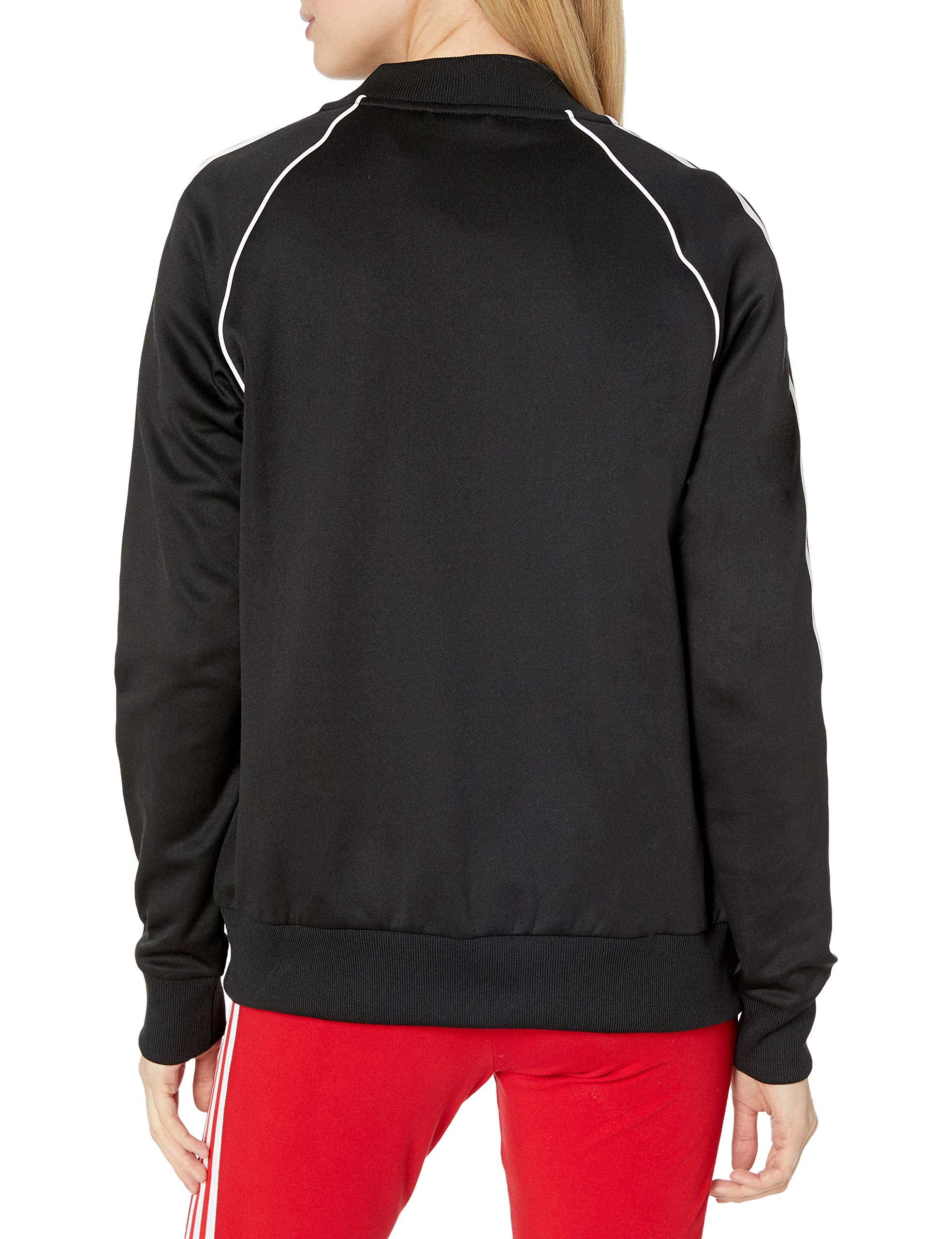 adidas Originals Women's Super Track Jacket - Black & White Athletic Top for Running, Gym & Casual Wear | Size XL | Lightweight Comfort & Stylish Design