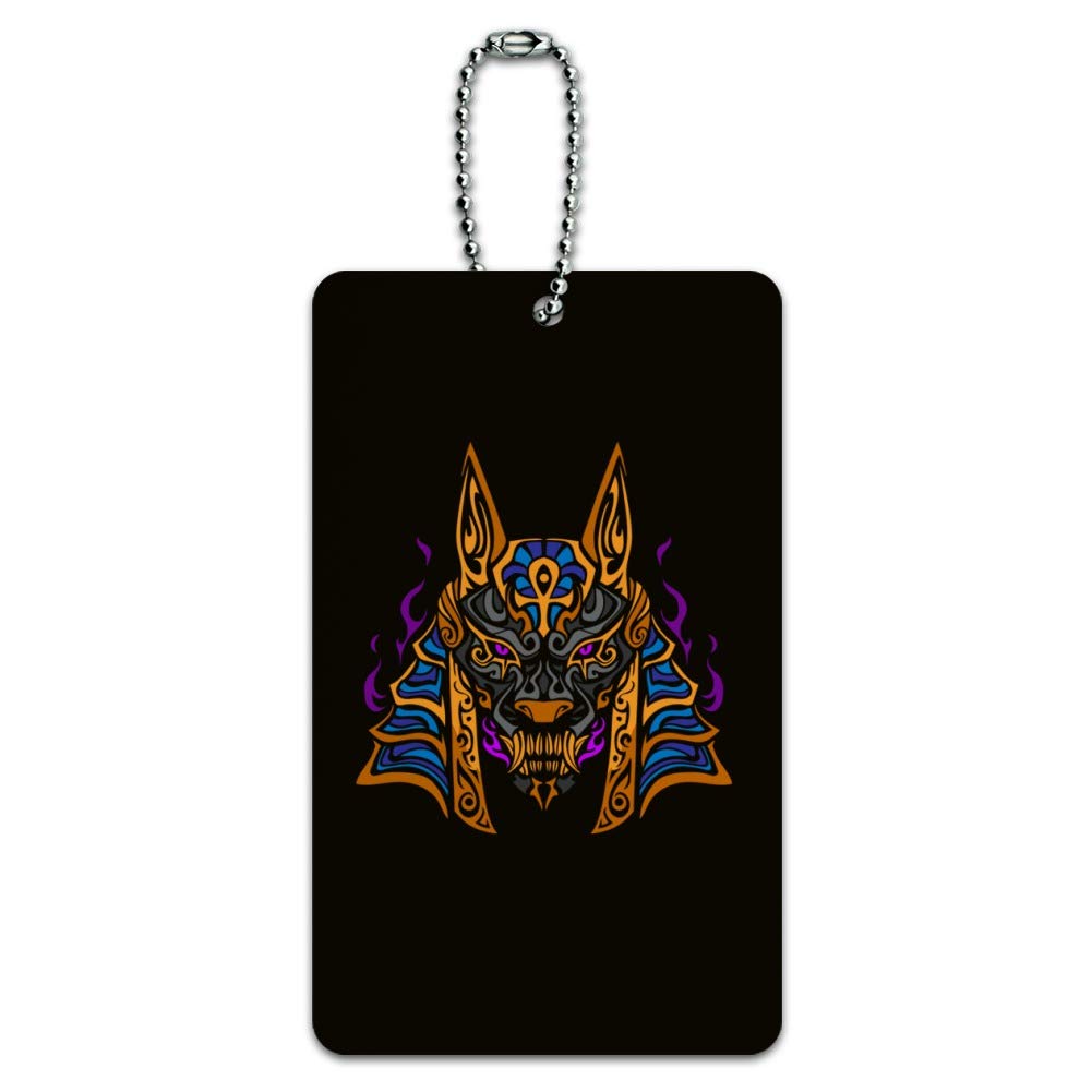 Anubis Egyptian God of Death Luggage Tag - Durable Suitcase ID Card for Travel Bags & Carry-Ons - Perfect for Airports, Cruises, and Business Trips