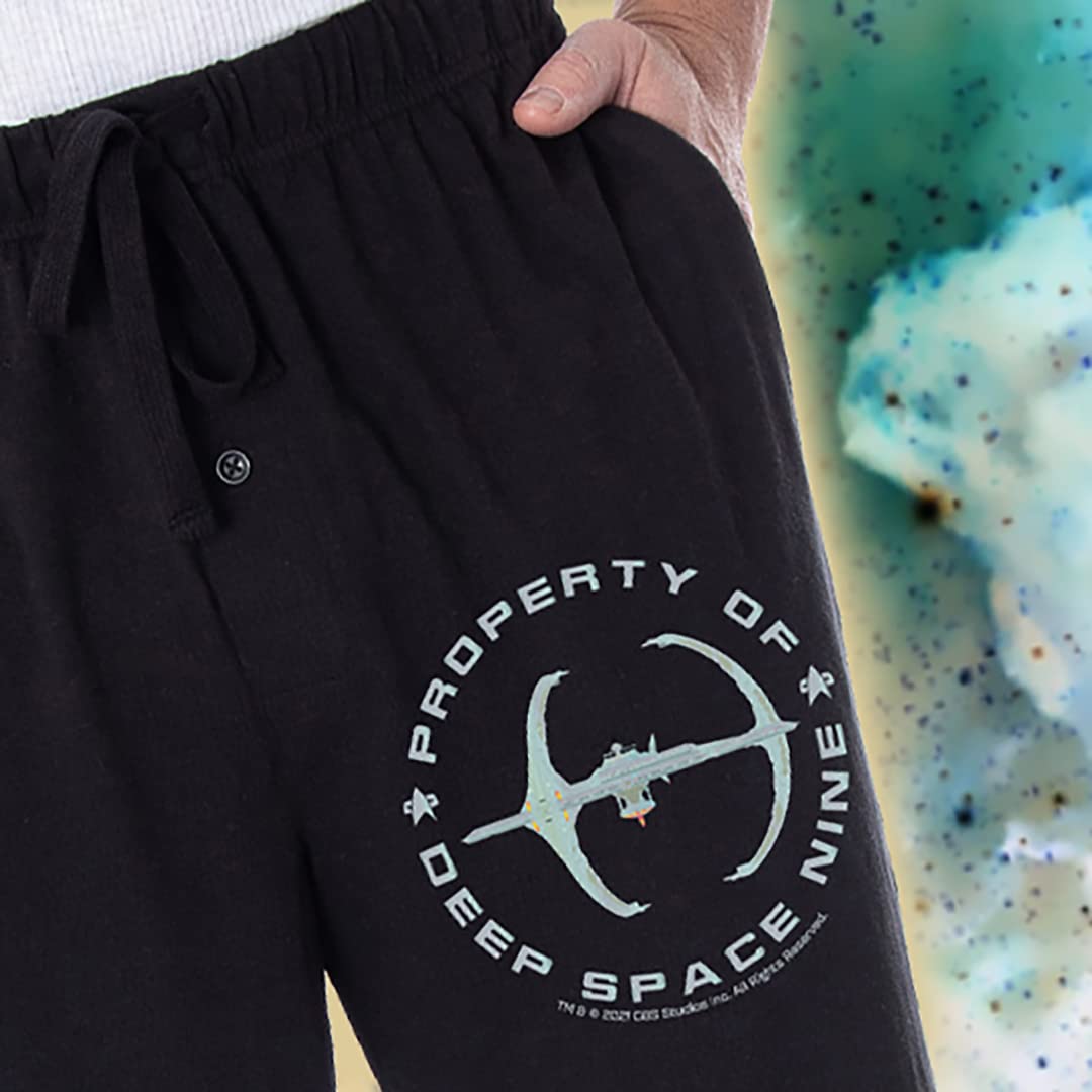 Star Trek Men's Deep Space Nine Lounge Pajama Pants - Officially Licensed Sleepwear for Sci-Fi Fans, Perfect for Relaxing at Home or Star Trek Themed Parties