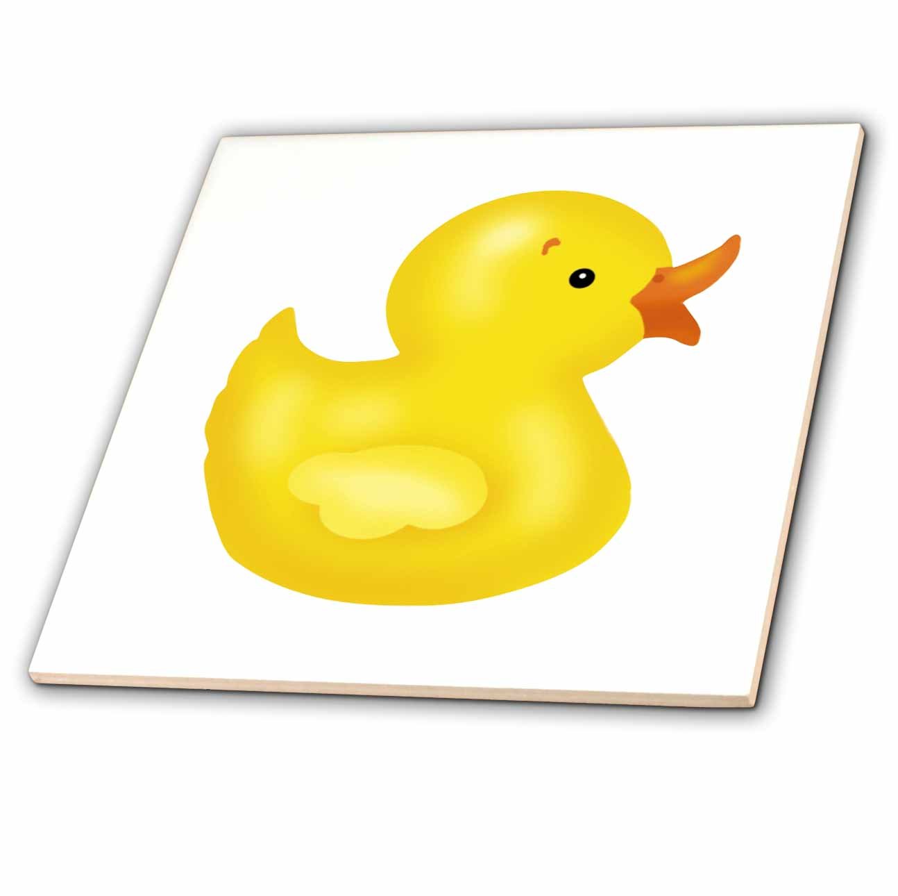 3D Rose Big Yellow Rubber Duckie Ceramic Tile - Colorful Bathroom Decor for Showers, Kids' Rooms & Kitchen Backsplashes