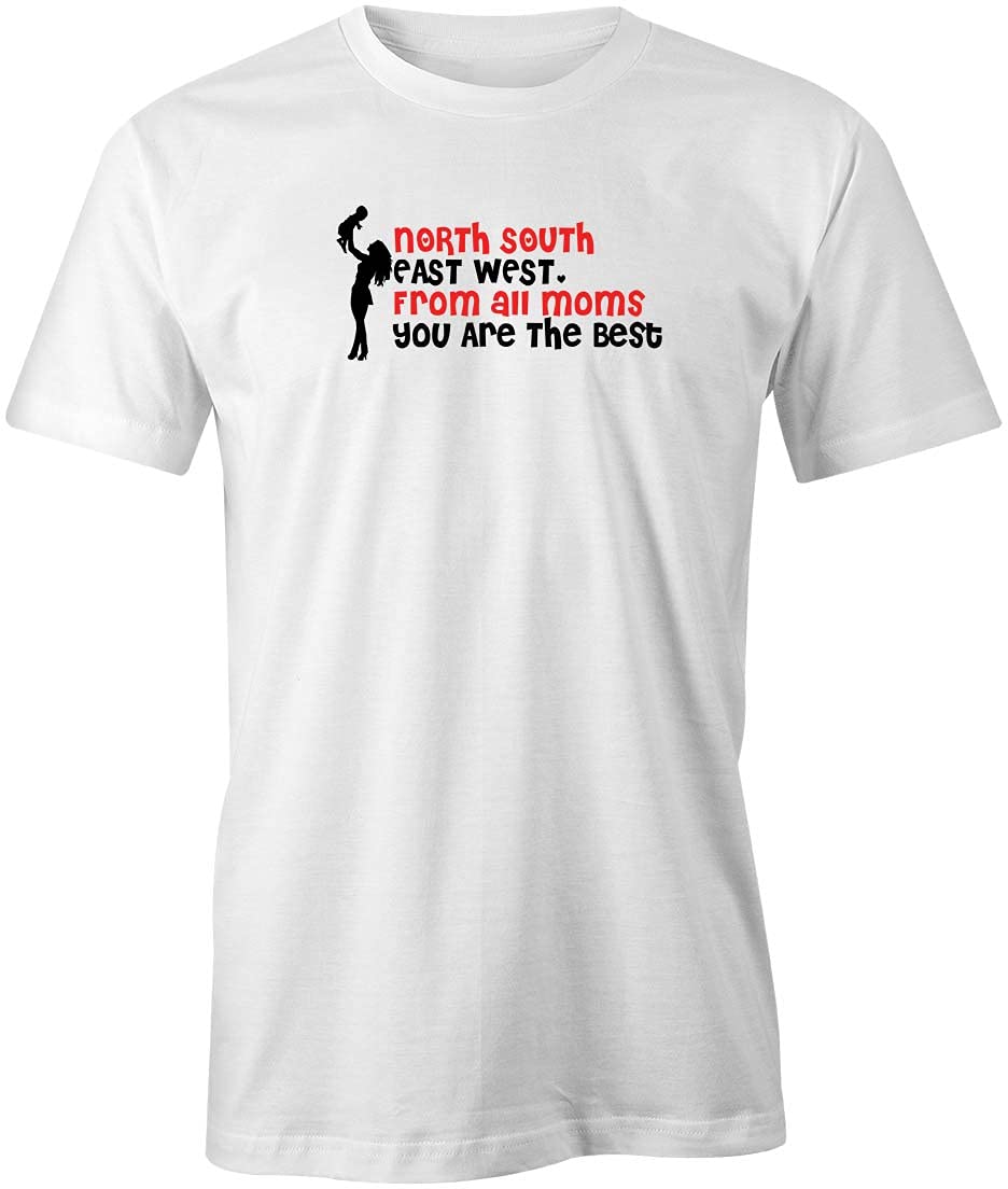 North South East West Mom Graphic T-Shirt | Funny Printed Tee for Women | White Cotton Shirt | Perfect for Mother's Day Gifts & Family Reunions