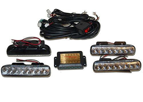 8 LED Dual Glow Strobe Lights Amber Emergency Warning Lights for Cars, Trucks, ATVs, Boats - Perfect for Roadside Emergencies, Off-Road Adventures & Marine Safety