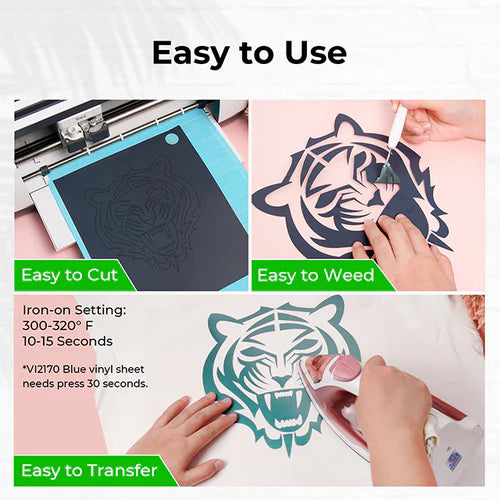 xTool M1 Heat Transfer Vinyl Kit for DIY Crafts, T-Shirts & Apparel - Premium HTV Material for Cutting Machines & Heat Press Projects