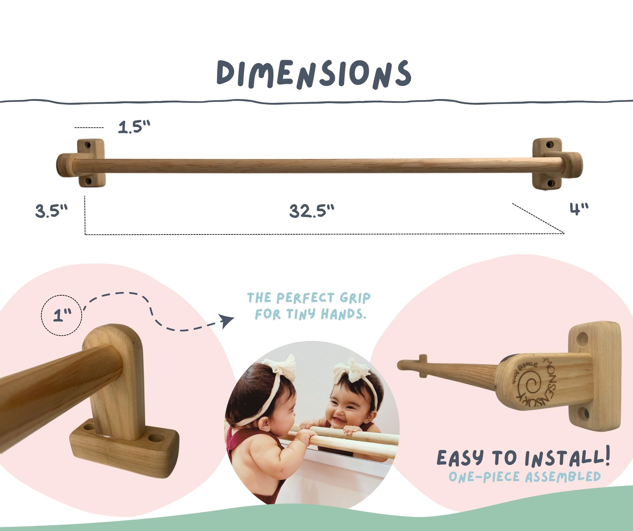 Montessori Baby Pull Up Bar - 32.5