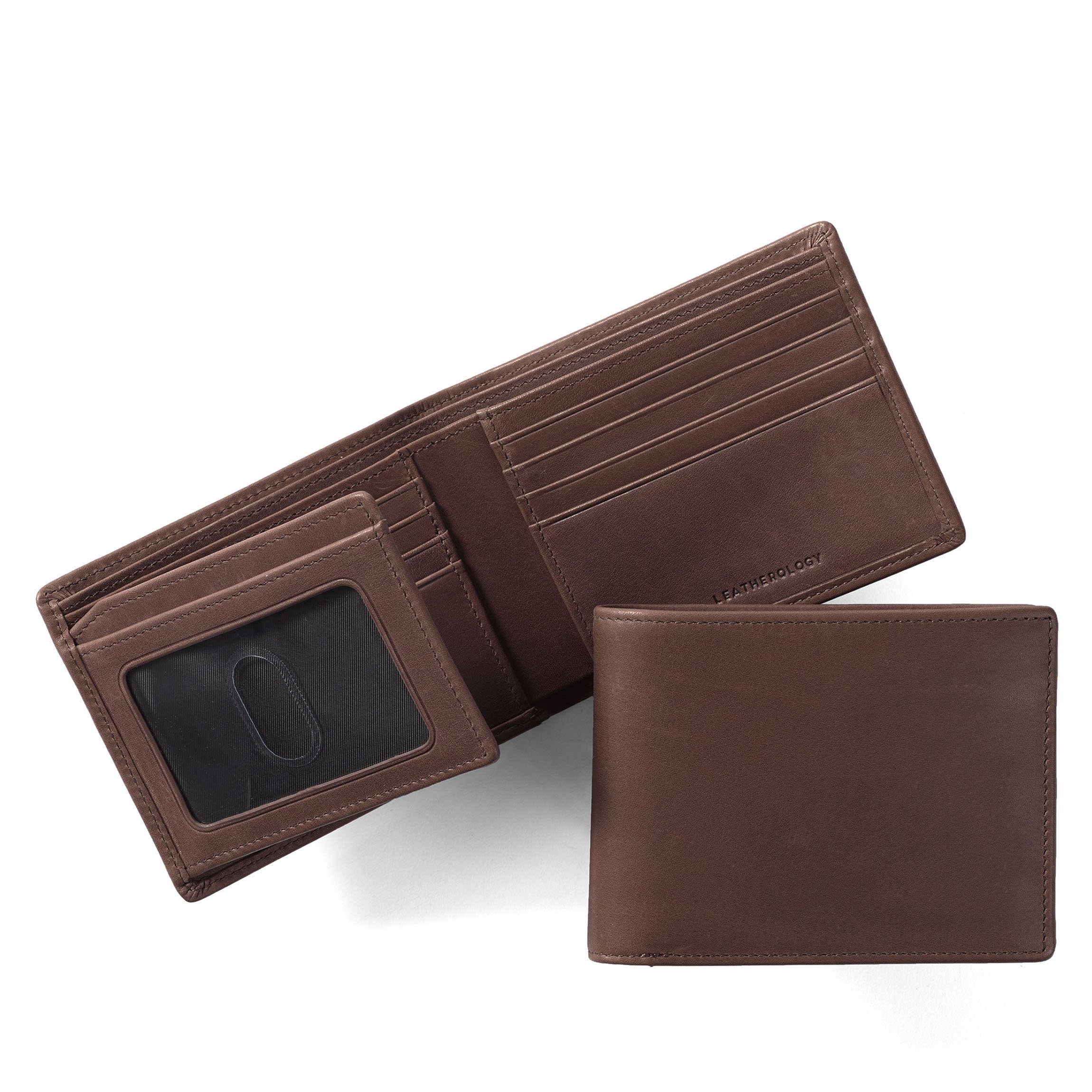 Genuine Leather Bifold Wallet with Flap - Mahogany Brown RFID Blocking Wallet for Men - Perfect for Everyday Use, Travel & Business