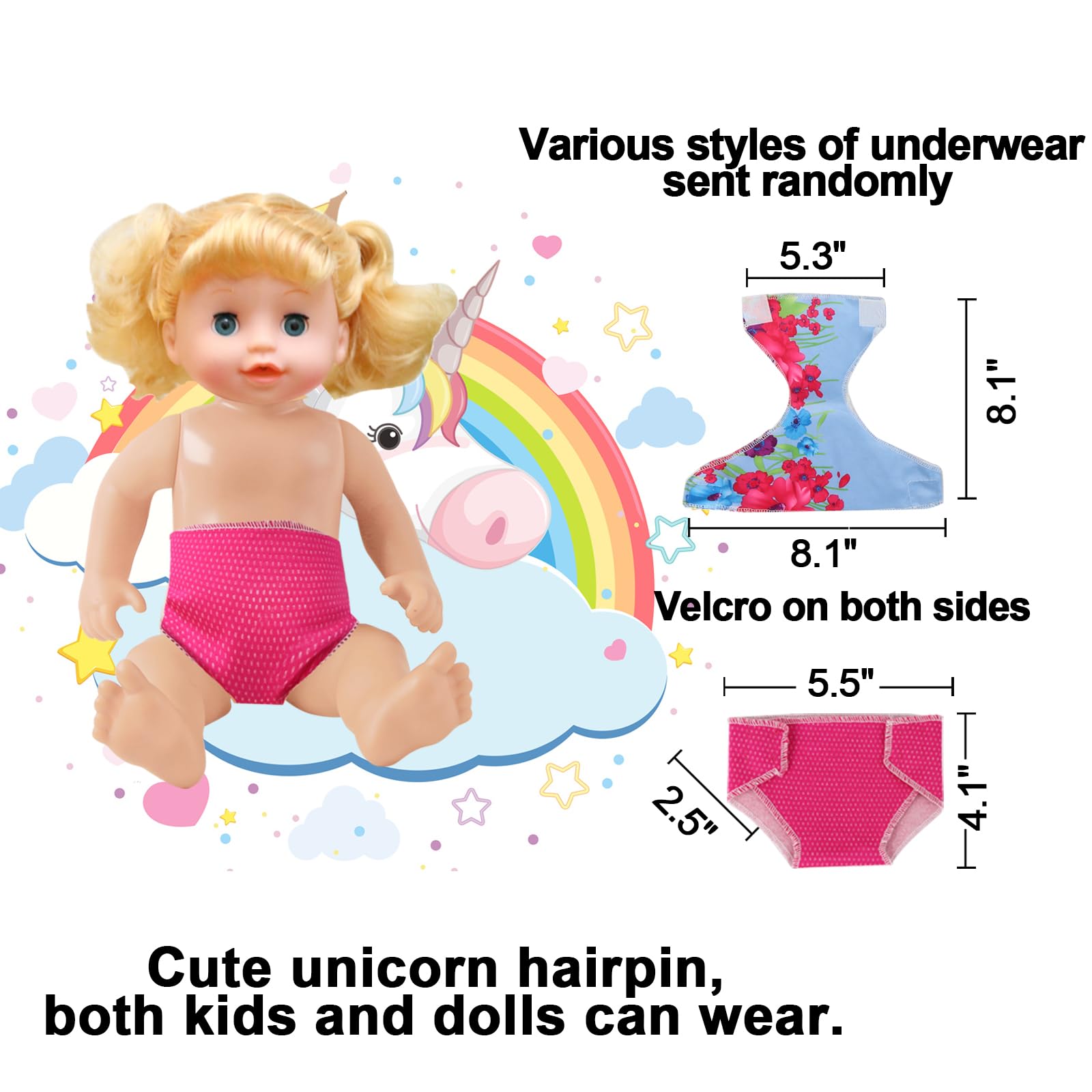 14-Piece Doll Clothes and Accessories Set for 13-15 Inch Baby Dolls - 12 Dresses + 2 Underwear Outfits - Perfect Gift for Girls | Playtime, Dress-Up, and Pretend Play