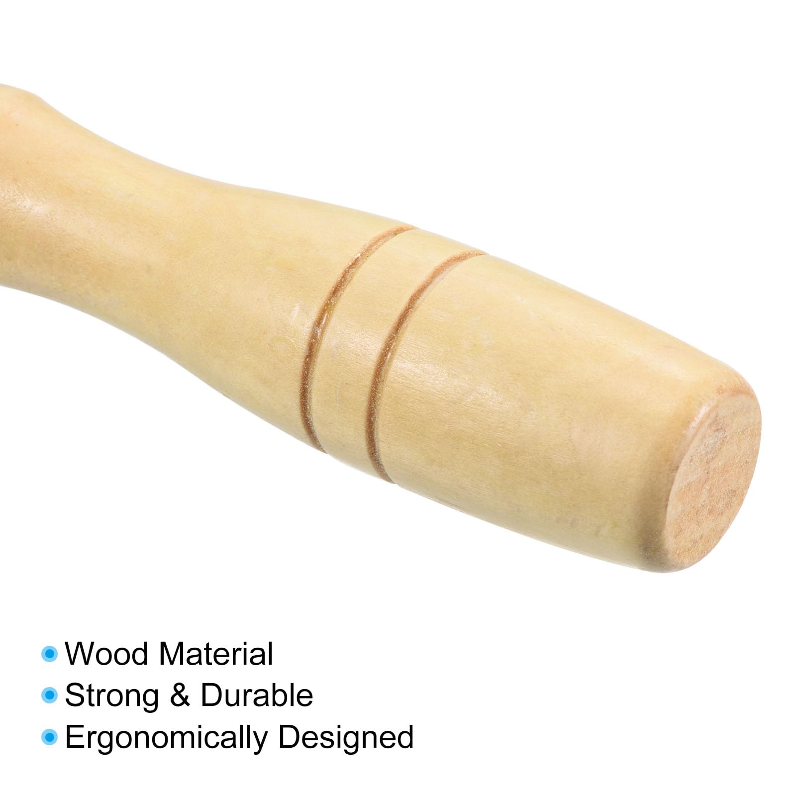 5 Pack PATIKIL 4.3 Inch Wooden File Handle Replacement with Metal Collar - Fits 4.8mm Dia Files - Durable Woodworking Tool Accessories for DIY Projects & Professional Use