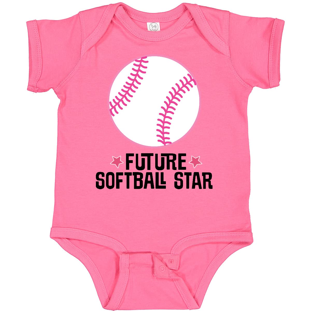 Inktastic Future Softball Star Baby Bodysuit - Softball Team Outfit for Girls & Boys - Cute Baseball Onesie for Infants, Toddlers - Perfect for Games, Practice, Team Photos & Casual Wear