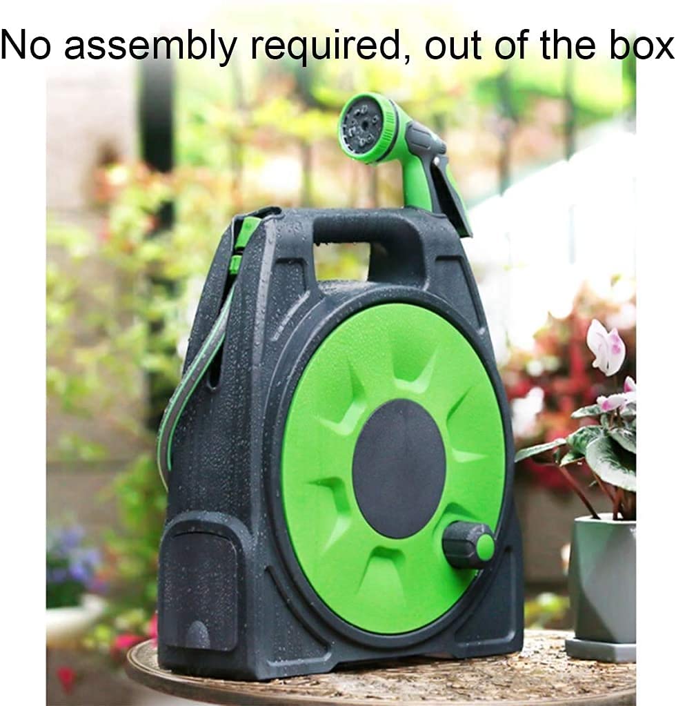Retractable Garden Hose Reel with Mini Hose Frame Set - Wall Mounted & Portable Water Hose Holder for Lawn, Garden Care, Pet Washing & Outdoor Cleaning