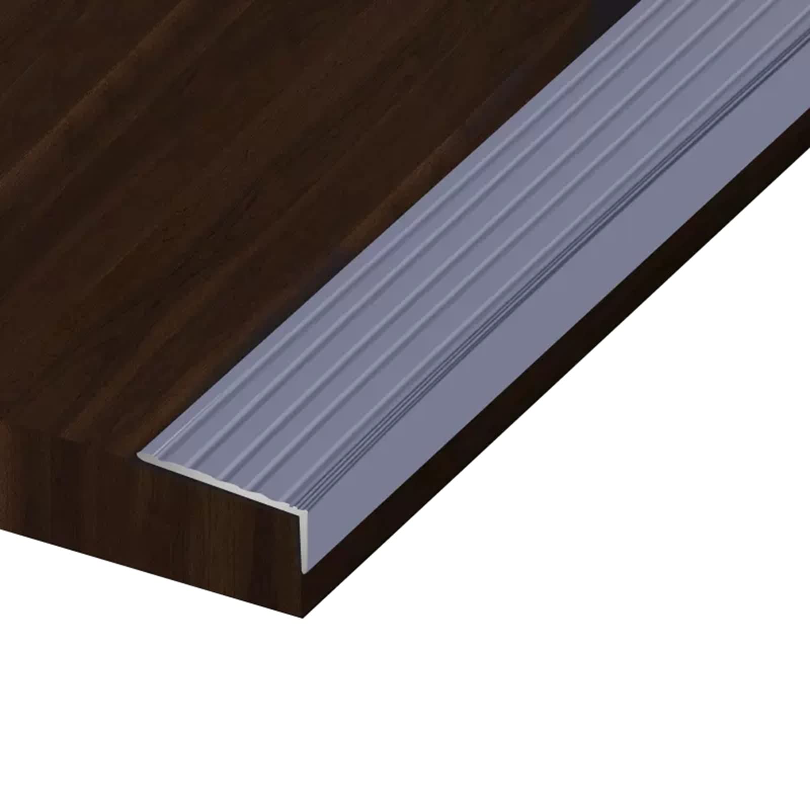 TONZN Aluminum Floor Transition Strip - Non-Slip Stair Nose Molding for Step Edges (90cm/105cm/120cm/145cm) - Perfect for Stairs, Doorways & Flooring Safety