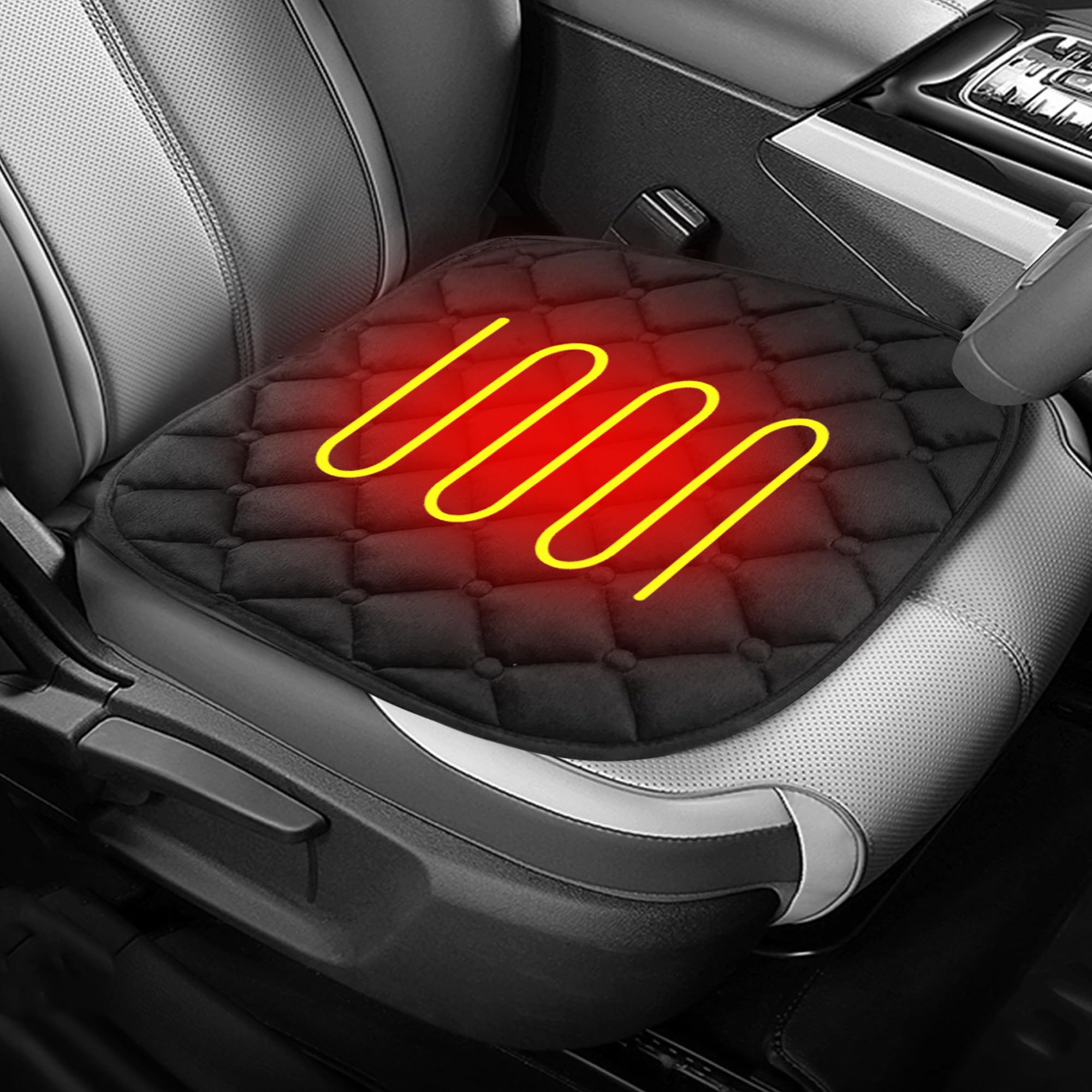 Universal Plush Car Seat Cushion - Warm & Comfortable Winter Car Seat Pad for Driving - Fits Car, Truck, SUV, Van & Office Chairs - Home & Outdoor Use (Black, 1PC) - Perfect for Cold Weather Commutes & Long Road Trips