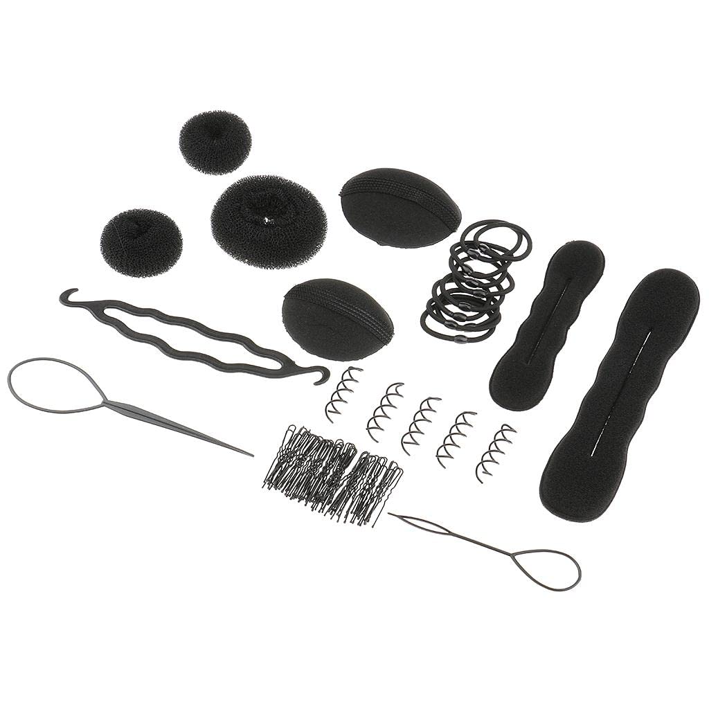 Barenx DIY Big Hair Bun Maker - Elastic Hair Pins & Clips for Thick Hair - Perfect for Updos, Ponytails & Party Hairstyles