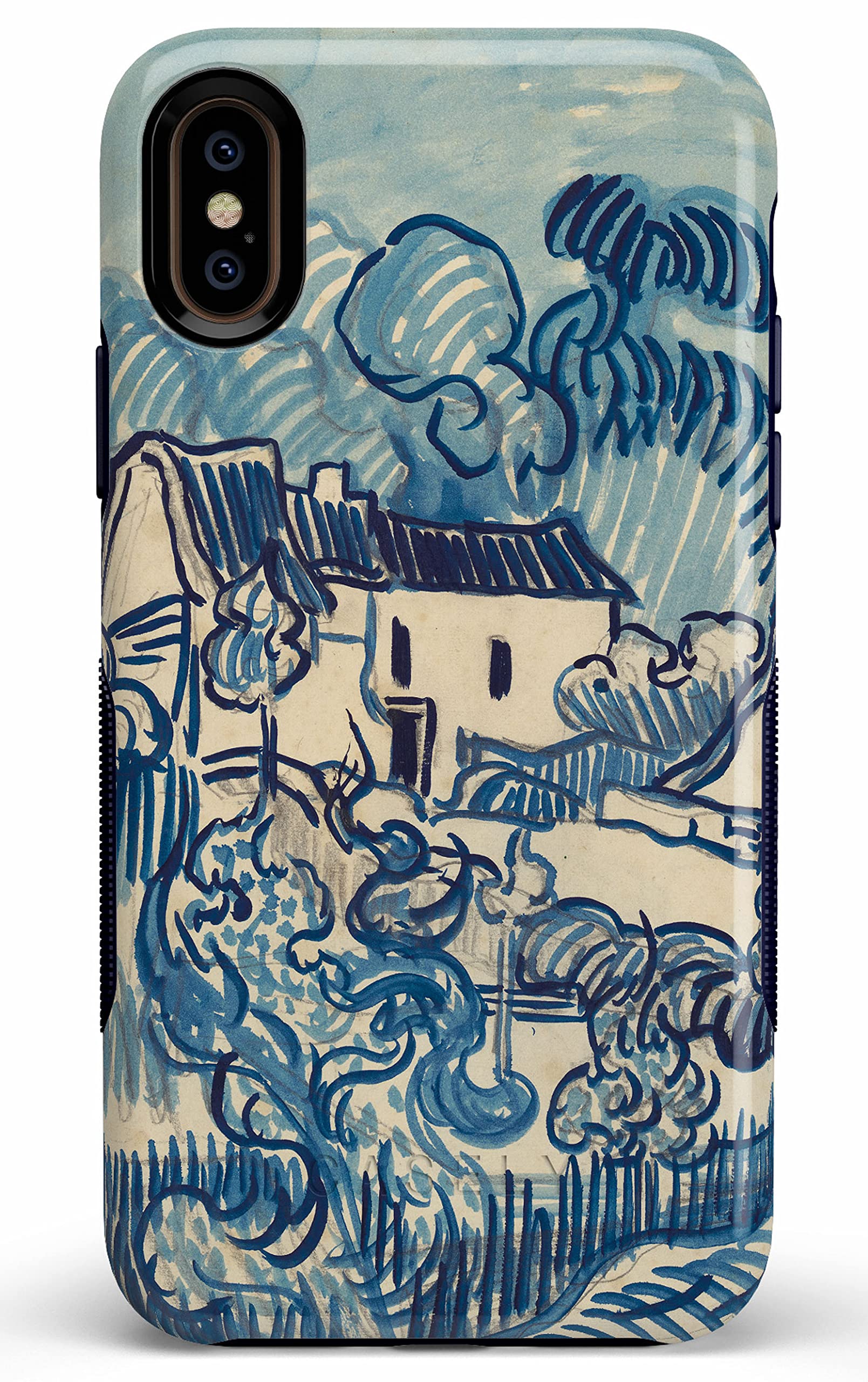 Van Gogh Landscape with Houses iPhone Xs Max Case - Premium Protective Phone Cover for iPhone Xs Max | Artistic Painting Design, Slim Fit, Shockproof | Perfect for Travel, Work & Everyday Use