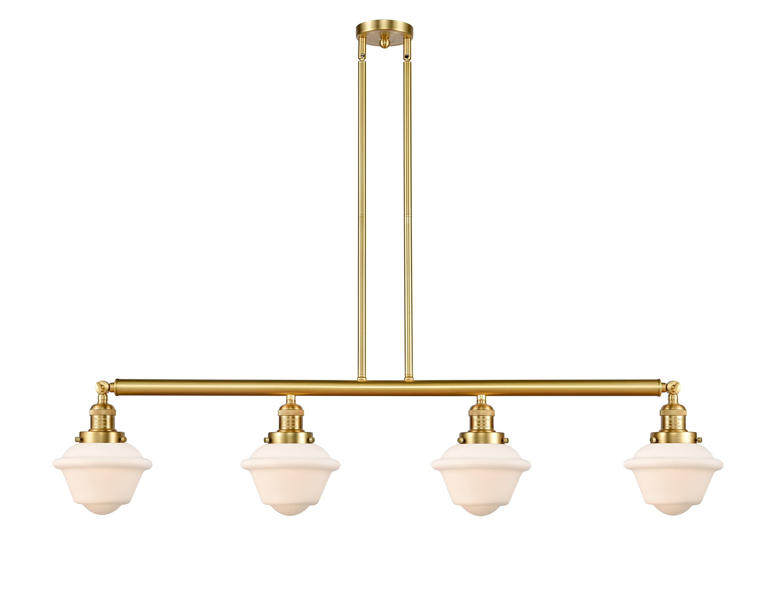 214-SG-G531-LED Small Oxford 4-Light Island Pendant Lighting Fixture for Kitchen Dining Room Bar Counter - Modern Farmhouse Style Chandelier with Clear Glass Shades
