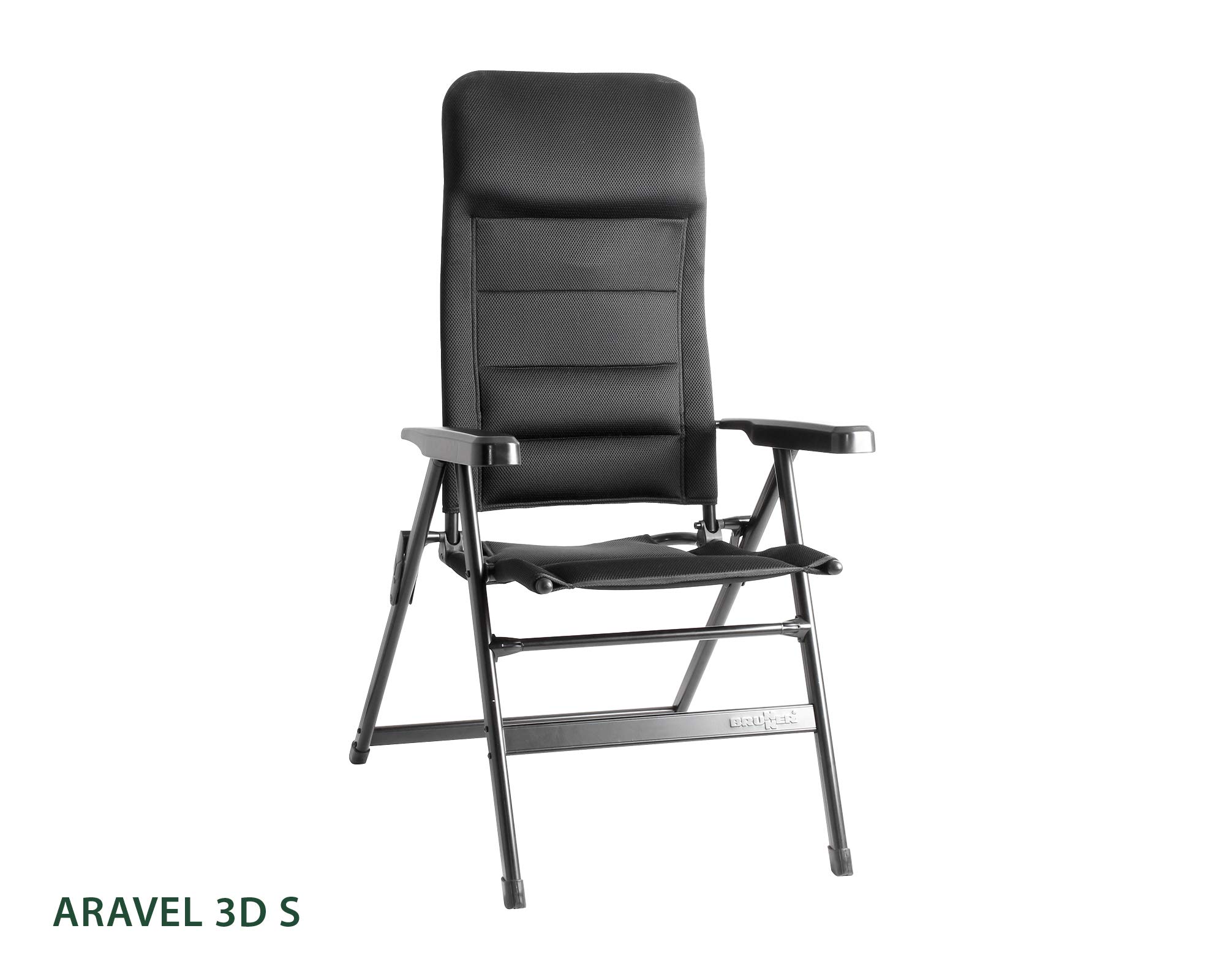 BRUNNER FRA601277 Aravel Camping Chaise Lounge Chair - Black, Portable Outdoor Folding Chair for Camping, Beach, Picnic, Backyard & Patio Relaxation
