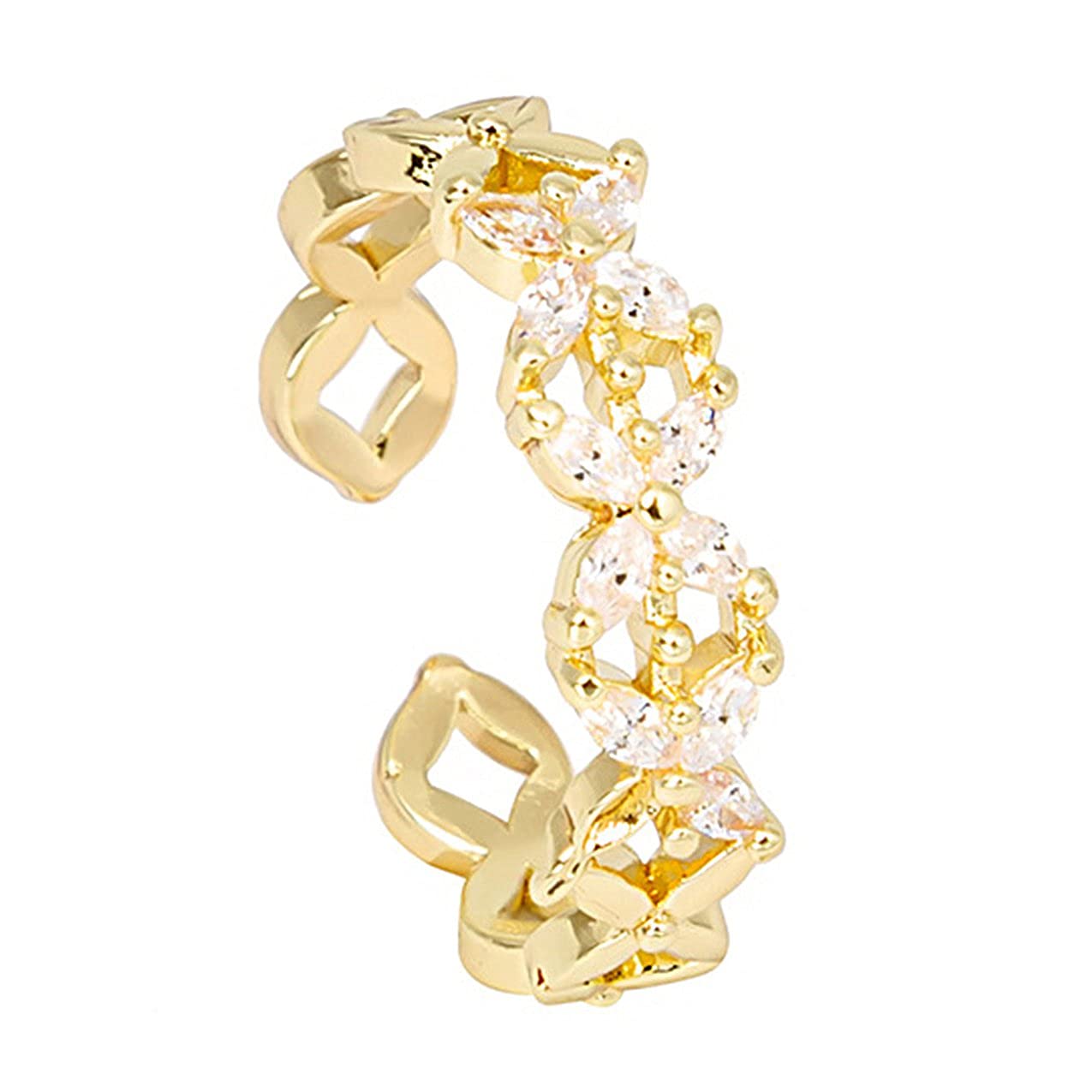 Trendy Korean Hollow Zircon Open Ring for Women - Elegant Fashion Jewelry Gift for Birthday, Anniversary & Valentine's Day | Perfect for Date Night, Party & Everyday Wear