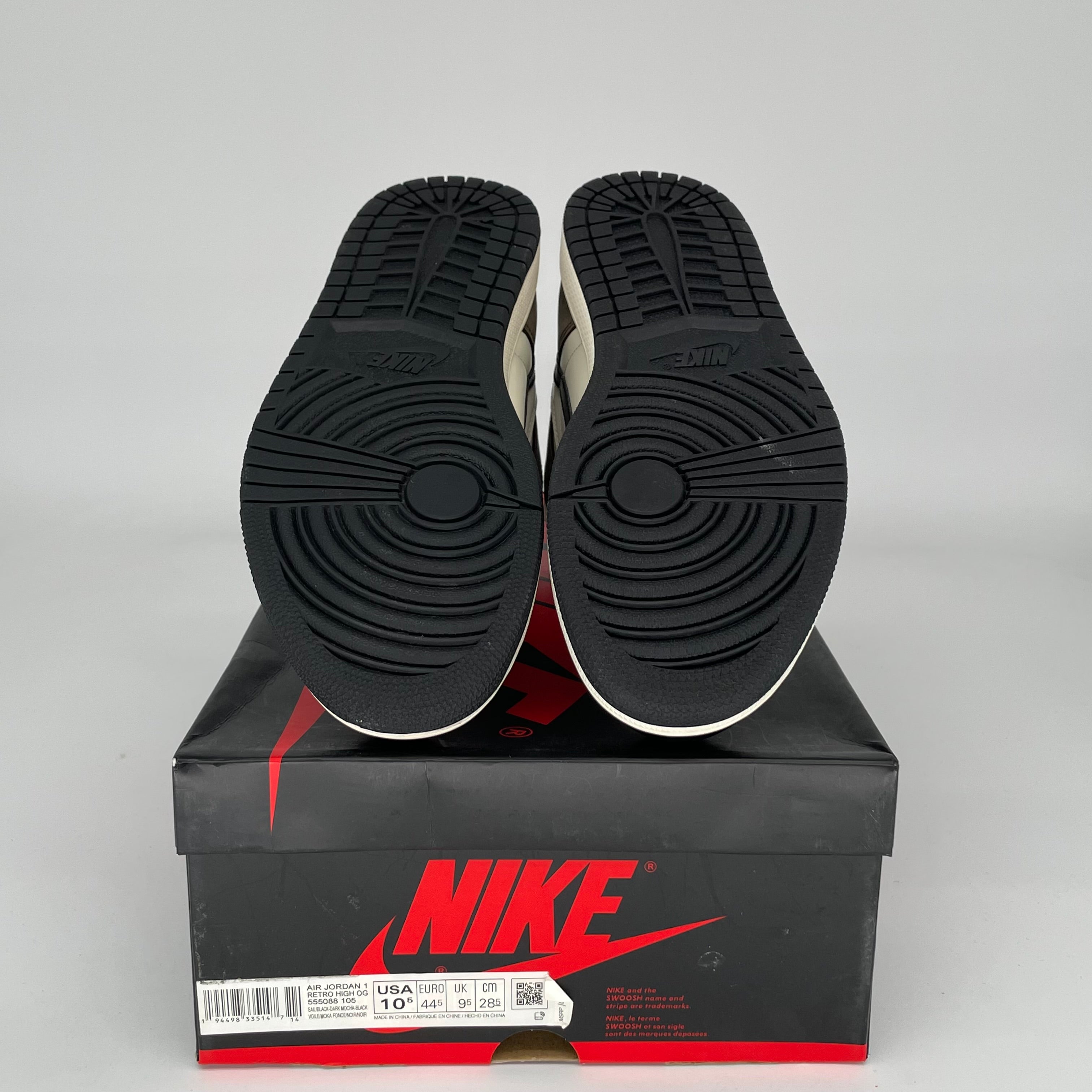 Original Air Jordan 1 Retro High OG 'Dark Mocha' Men's Size 10.5 Sneakers 555088-105 - Perfect for Streetwear & Basketball Fashion