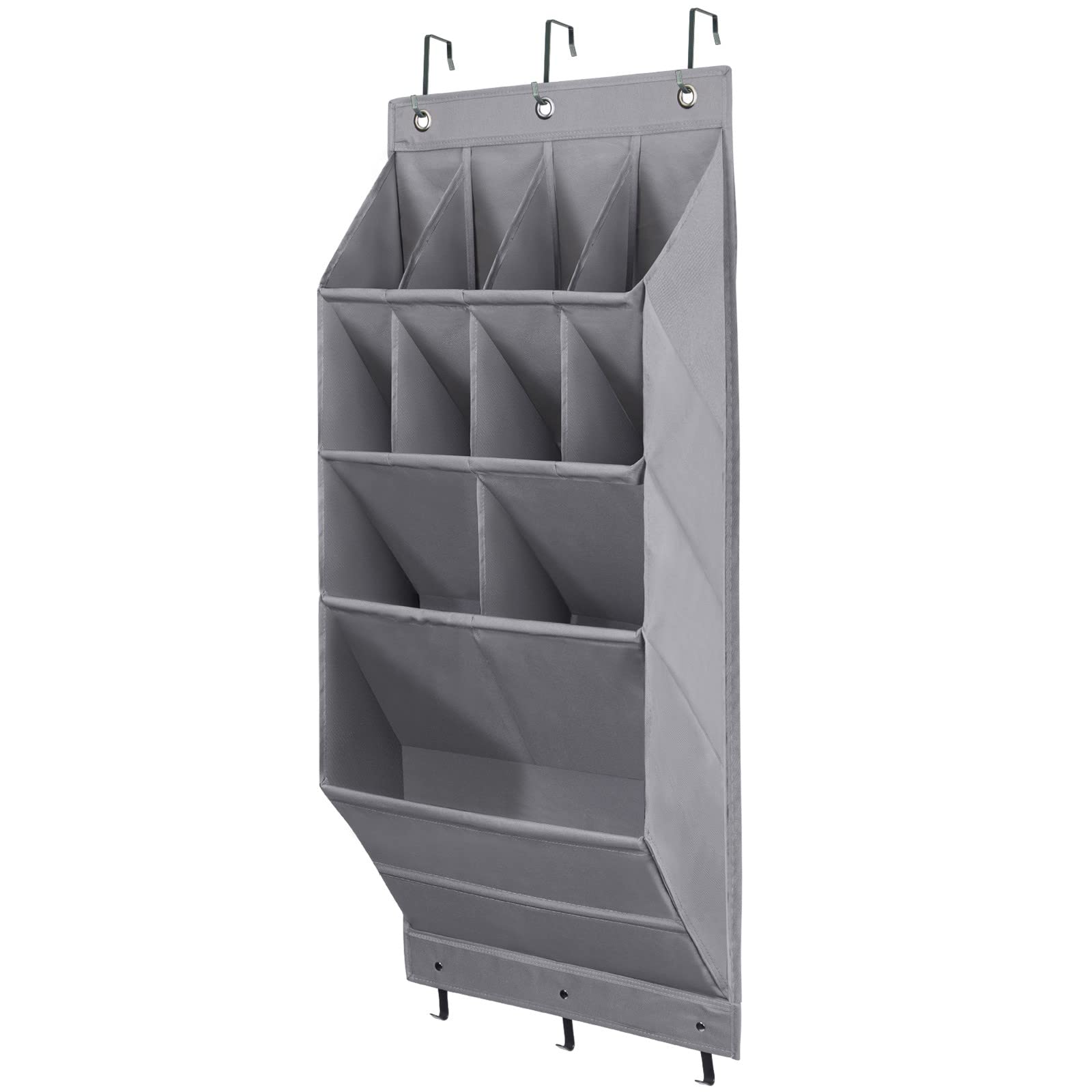 Over The Door Shoe Organizer - Extra Large Hanging Shoe Rack with Deep Pockets for Closet, RV & Narrow Door Storage | Space-Saving Shoe Holder for Bedroom, Entryway & Dorm Organization (Grey)