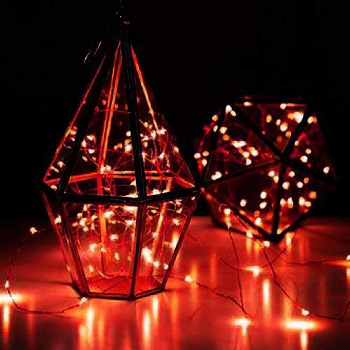 24 Pack Fairy Lights Battery Operated - 6.6ft 20 LED Mini String Lights with Silver Wire | Starry Decorative Lights for DIY, Wedding, Party, Festival, Halloween & Christmas Decorations | Perfect for Bedroom, Garden, Patio and Holiday Displays (Red)
