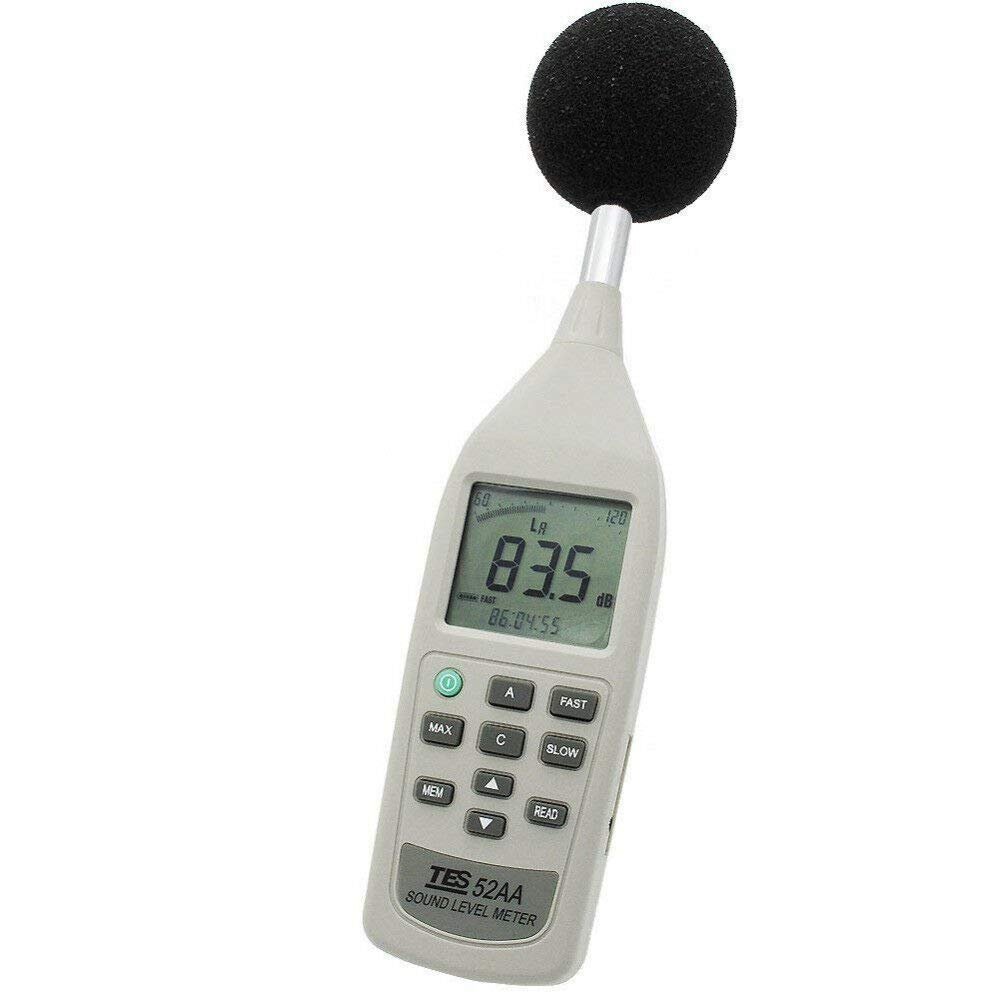 TES-52AA Digital Sound Level Meter - Portable Handheld Noise Meter 26dB to 130dB Range, Decibel Tester for Home, Workplace & Industrial Noise Measurement (Ideal for Factories, Construction Sites & Office Environments)