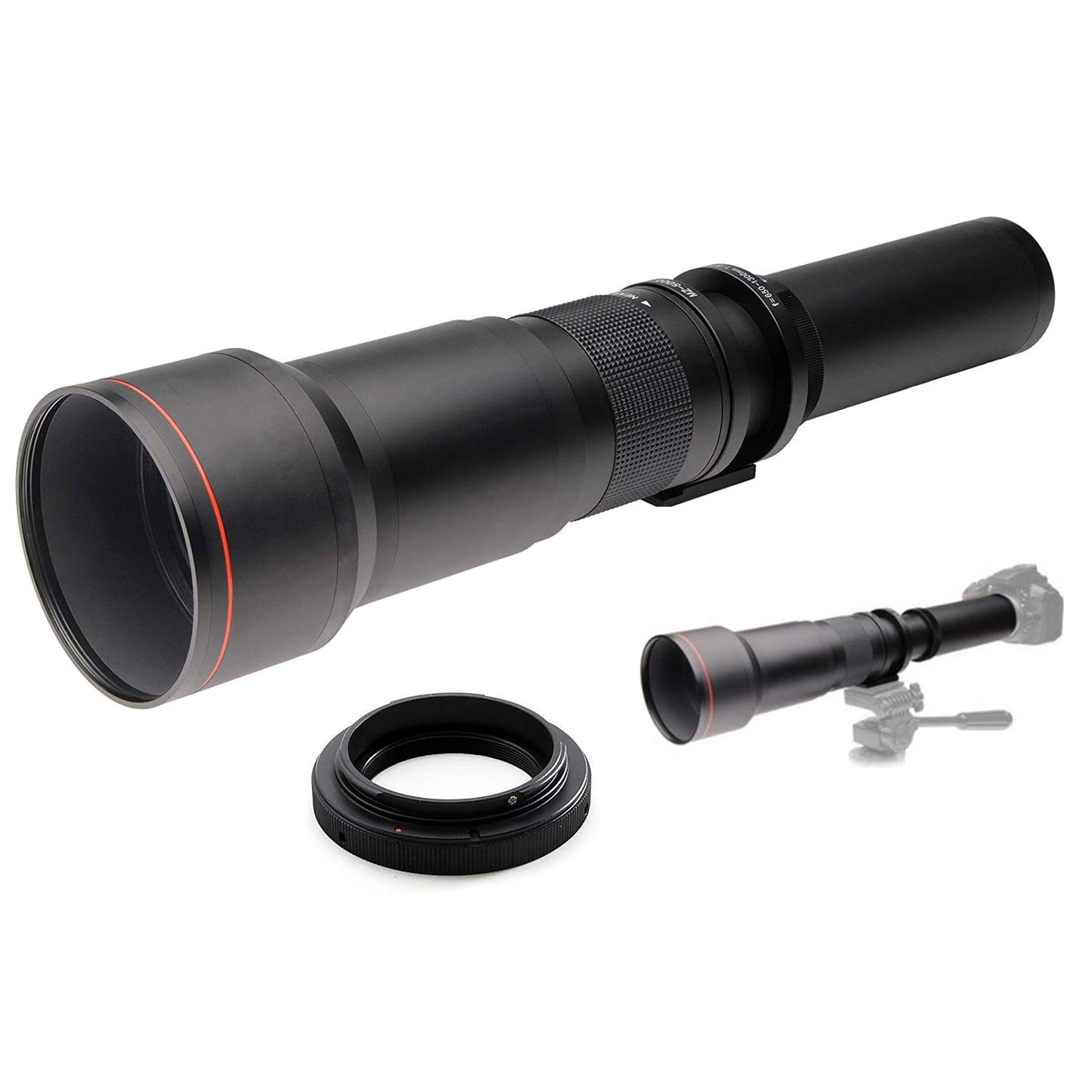 650-1300mm f/8-16 Manual Telephoto Zoom Lens for Canon DSLR Cameras - Compatible with EOS Rebel T3i/T4i/T5/T5i/T6/T7/T6i/T6s/T7i/SL1/SL2, 60D/70D/77D/80D, 5D III/5D IV, 6D/6D II, 7D II - Perfect for Wildlife, Sports & Long-Distance Photography
