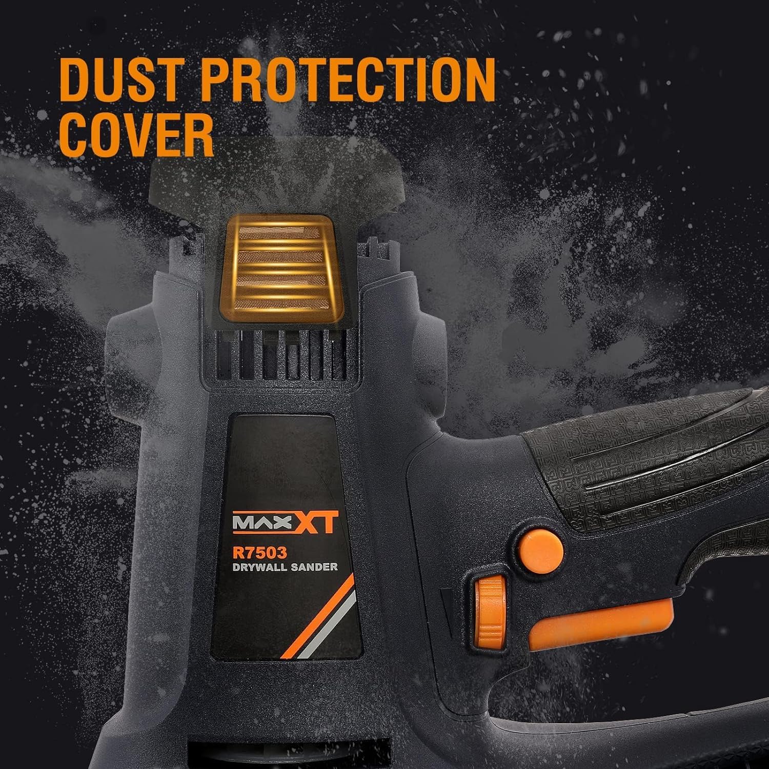 MAXXT 810W Electric Drywall Sander - Variable Speed 1500-2800RPM for Walls & Ceilings - Upgraded Sanding Pad with Adjustable Suction & Self-Dust Extraction (120V) - Perfect for Home Renovation, DIY Projects & Professional Construction Work