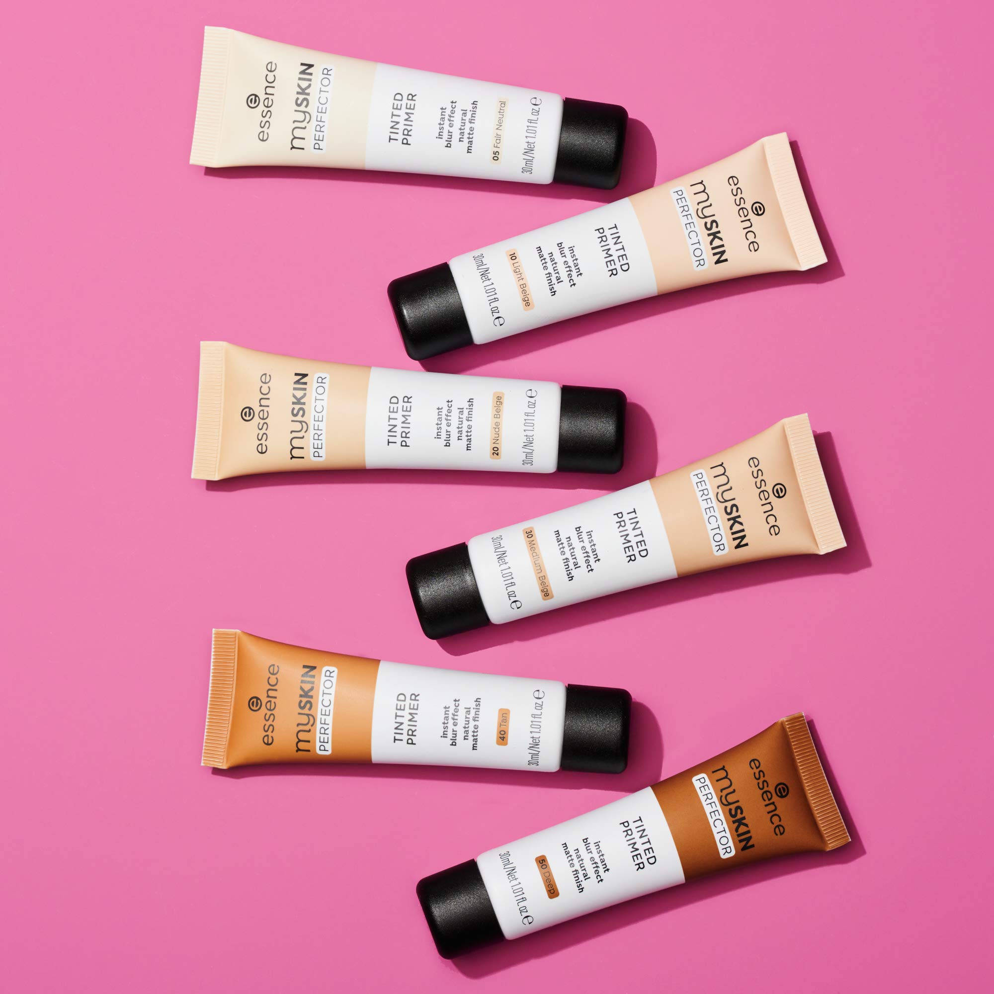 Essence My Skin Perfector Tinted Primer - Instant Blur Effect & Natural Matte Finish | Vegan, Paraben Free, Oil Free, Cruelty Free Makeup | 50 Deep Shade | Perfect for Daily Wear & Flawless Base