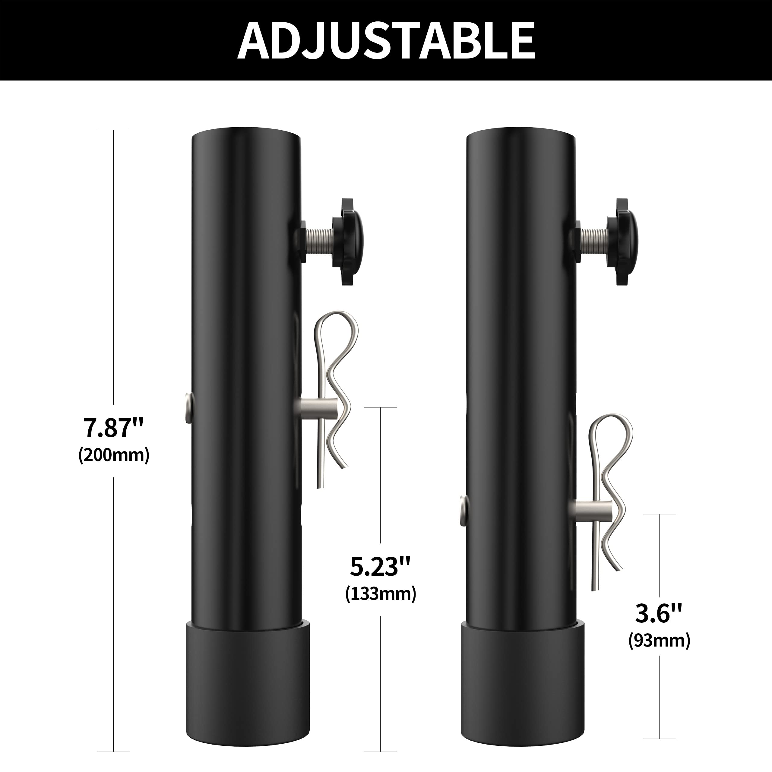 Heavy Duty Adjustable Table Leg Extenders for Folding Tables - 2 Level Height Extensions (4-Pack) | Straight/Bent Leg Design for Back Pain Relief | Perfect for Dining, Office Work & Crafting Tables
