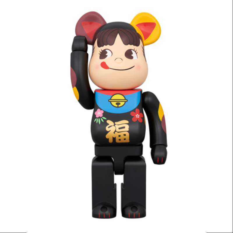 Be@rbrick Peko Lucky Cat Lucky Black 400% & 100% Limited Edition Collectible Figure (2024) - Perfect for Anime Fans, Toy Collectors, and Home Decor Display