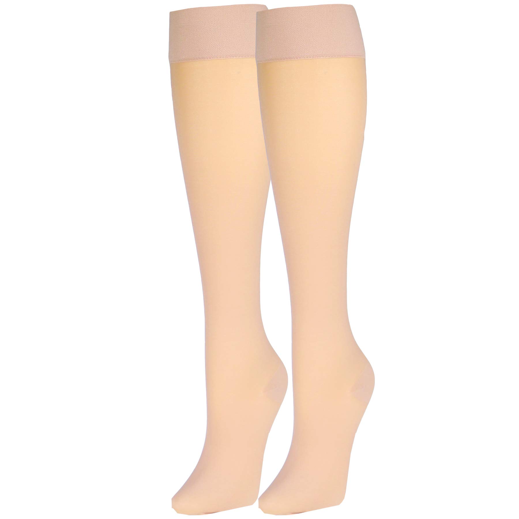 Truform Sheer Compression Stockings for Women 30-40 mmHg Knee High - 30 Denier Beige Small | Medical Support, Varicose Vein Relief & Travel Comfort