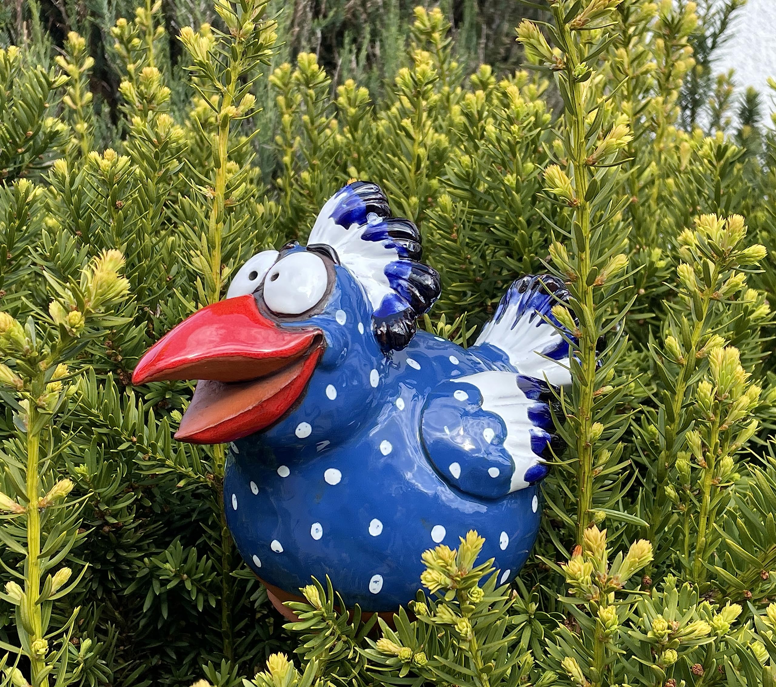 Handmade Ceramic Garden Decor - Frostproof Bird Lawn Stake & Outdoor Statue - Unique Gardening Gifts for Women & Men - Perfect for Yard, Patio & Garden Decoration