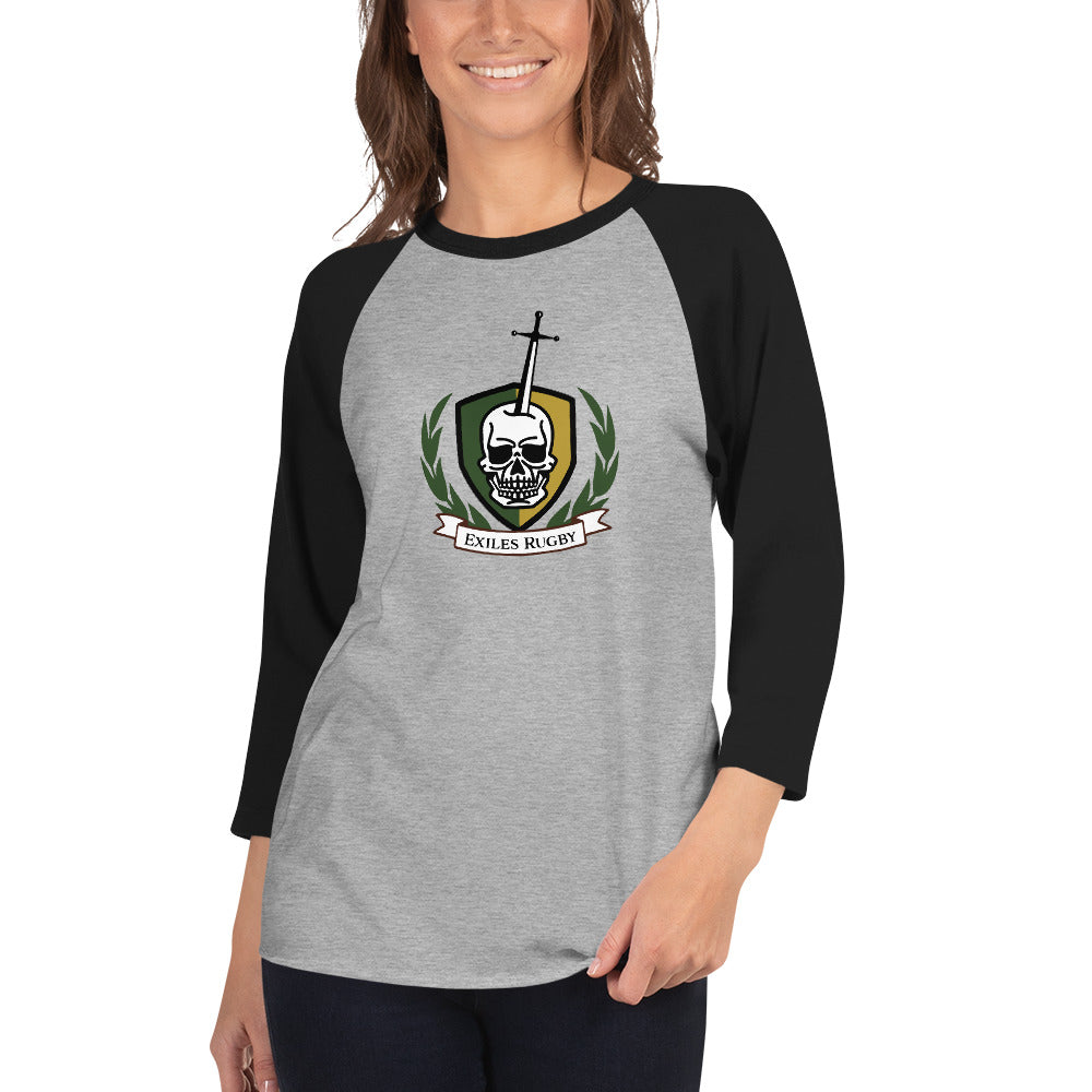 Exiles RFC Raglan 3/4 Sleeve Baseball Shirt - Men's Rugby Jersey for Sports & Casual Wear - Perfect for Game Day, Training & Everyday Outfits
